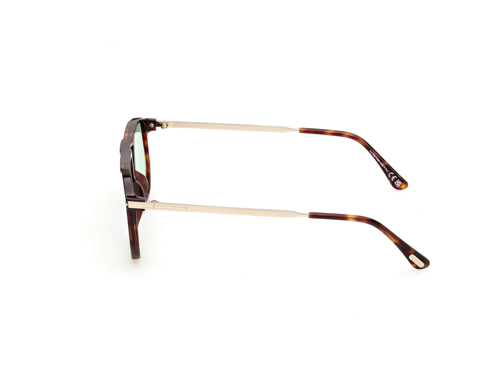 TOM FORD FT1481 BILLIE-02 54N Occhiali da sole Acetato Havana Verde Squadrata Normale - immagine 3