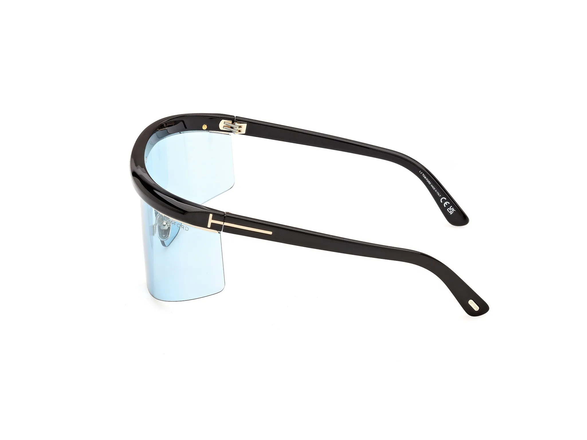 TOM FORD FT1431 WEST-02 01V Occhiali da sole Iniettato Nero Blu Maschera Normale - immagine 3