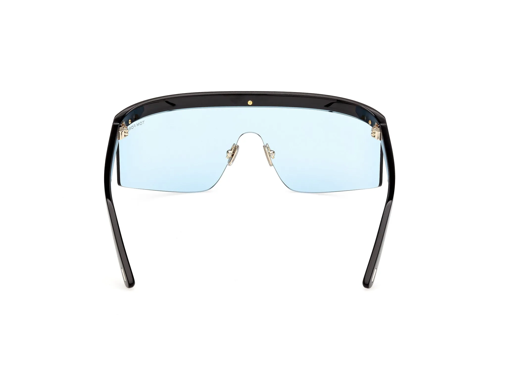 TOM FORD FT1431 WEST-02 01V Occhiali da sole Iniettato Nero Blu Maschera Normale - immagine 4