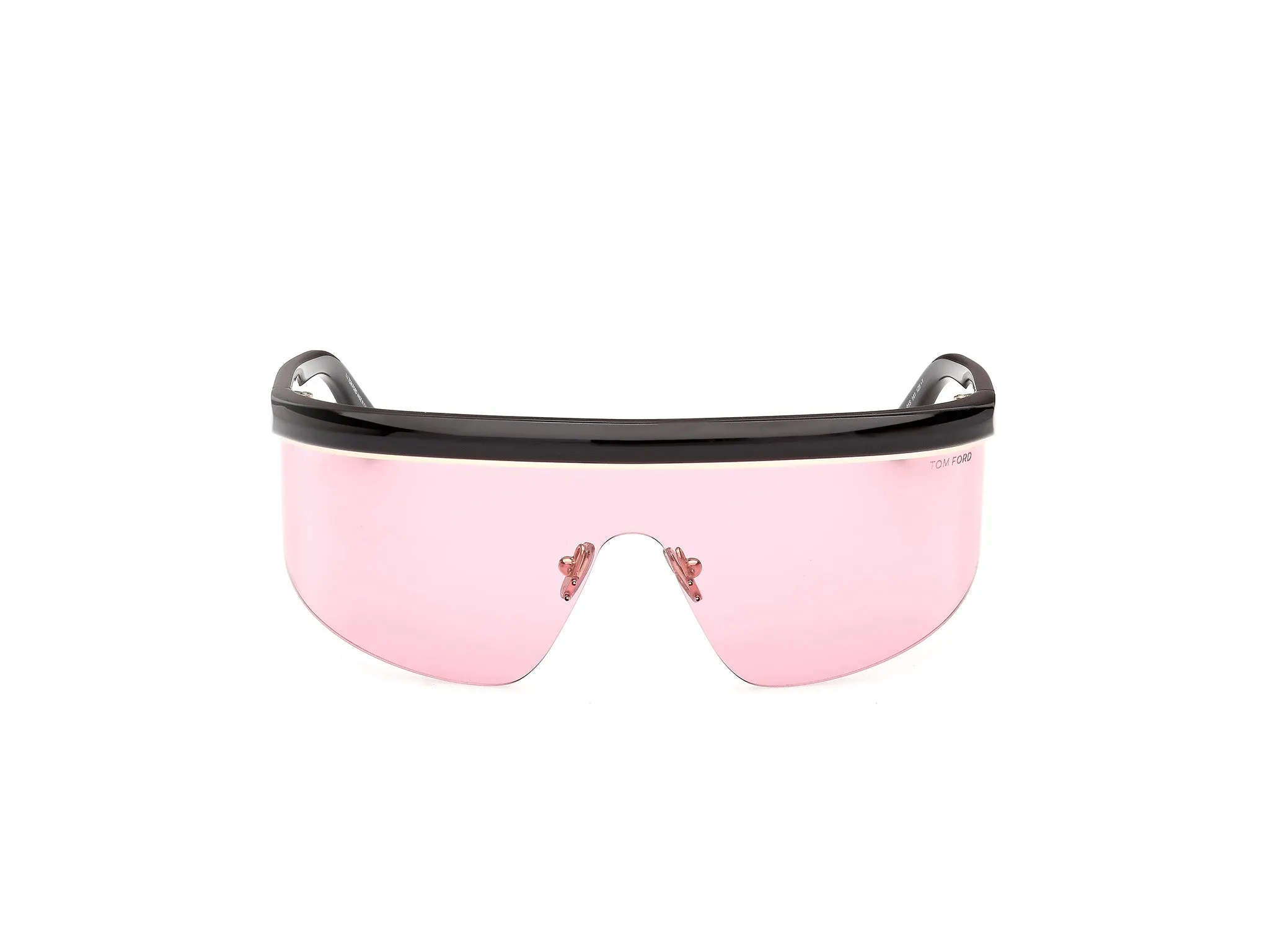 TOM FORD FT1431 WEST-02 01S Occhiali da sole Iniettato Nero Bordeaux Maschera Normale - immagine 2