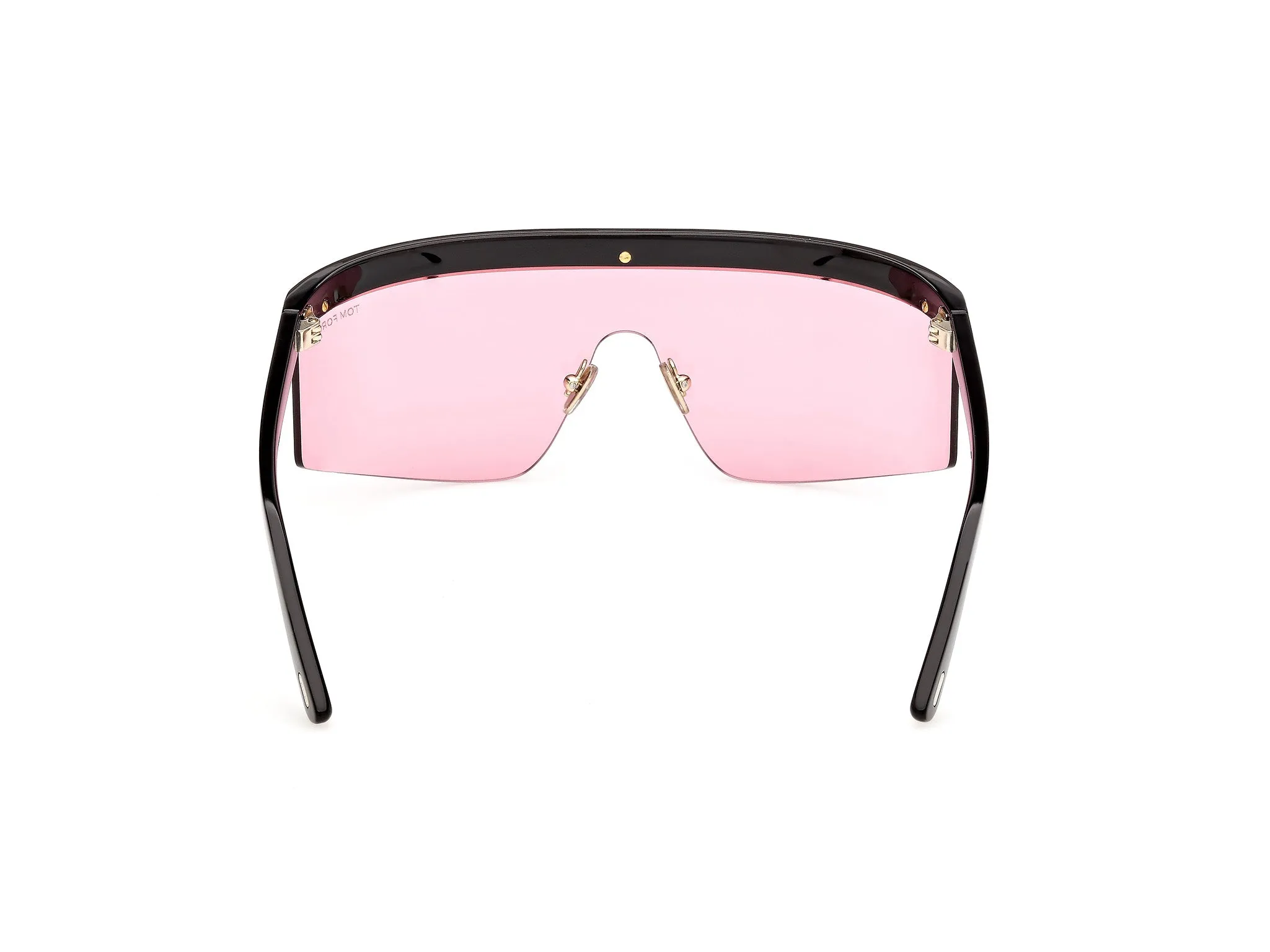 TOM FORD FT1431 WEST-02 01S Occhiali da sole Iniettato Nero Bordeaux Maschera Normale - immagine 4