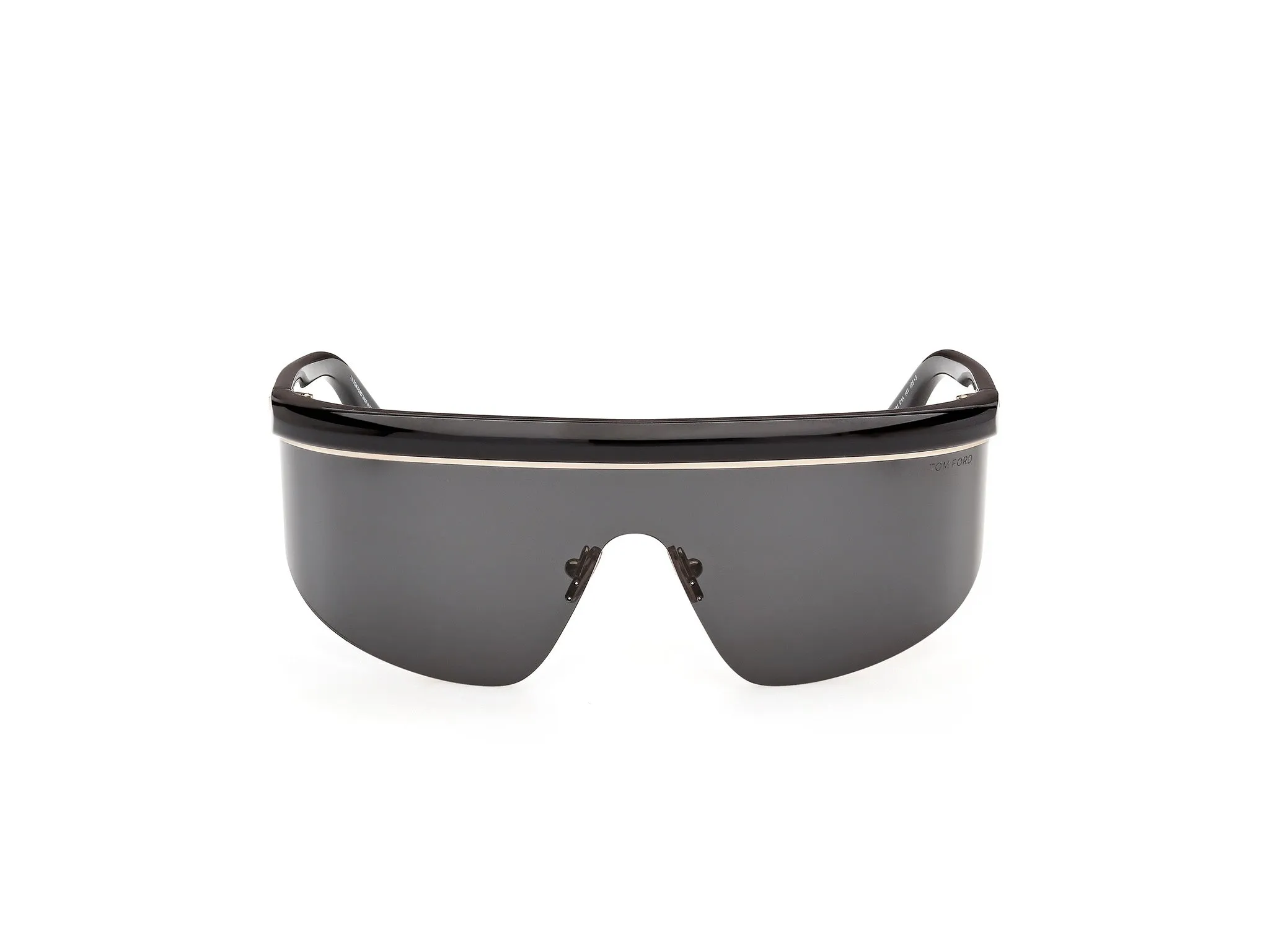 TOM FORD FT1431 WEST-02 01A Occhiali da sole Iniettato Nero Fumo Maschera Normale - immagine 2