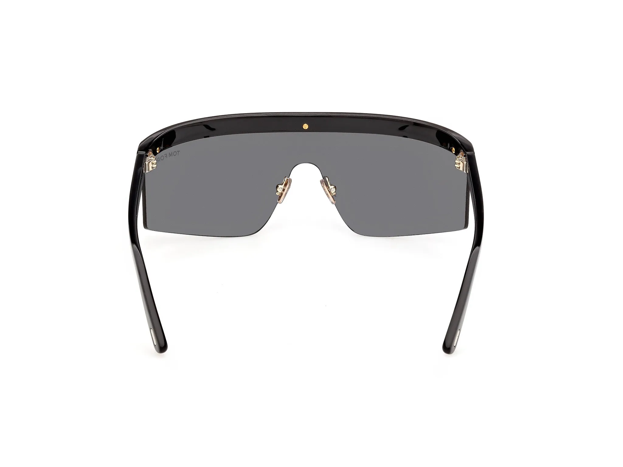 TOM FORD FT1431 WEST-02 01A Occhiali da sole Iniettato Nero Fumo Maschera Normale - immagine 4