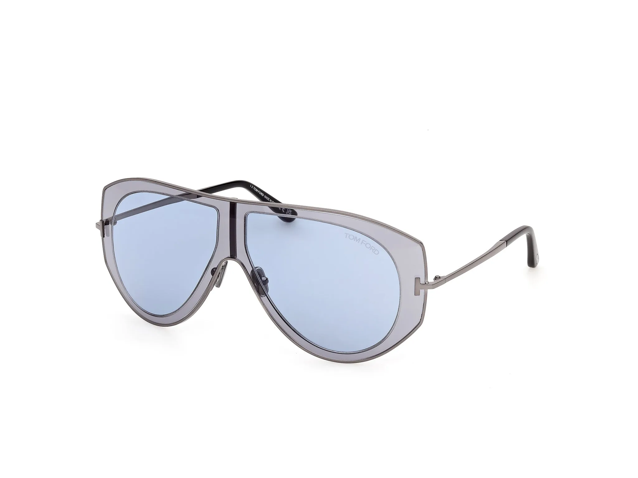 TOM FORD FT1430 CADE-02 20V Occhiali da sole Metallo Grigio Blu Pilot Normale - immagine 1