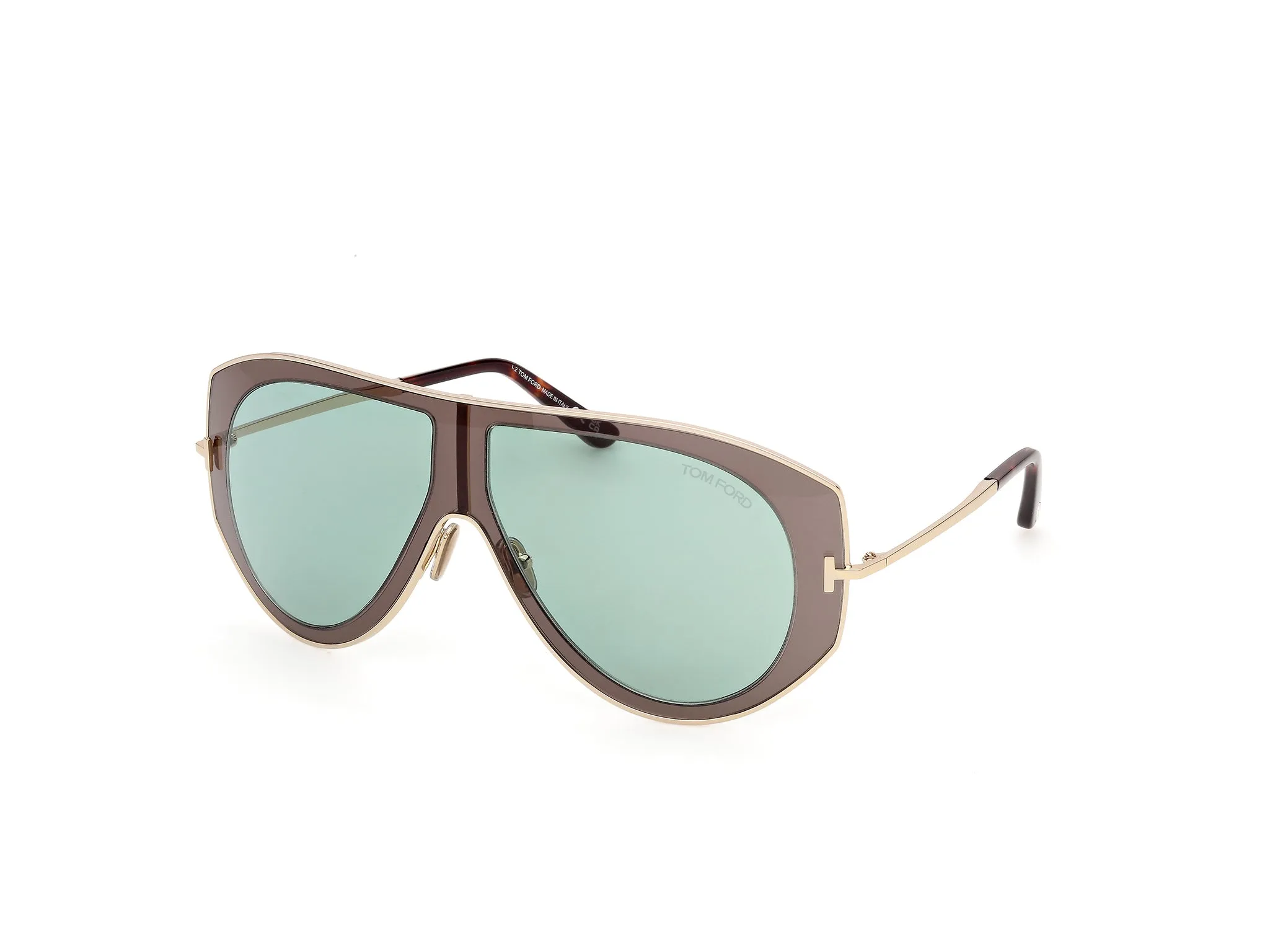 TOM FORD FT1430 CADE-02 20N Occhiali da sole Metallo Grigio Verde Pilot Normale - immagine 1