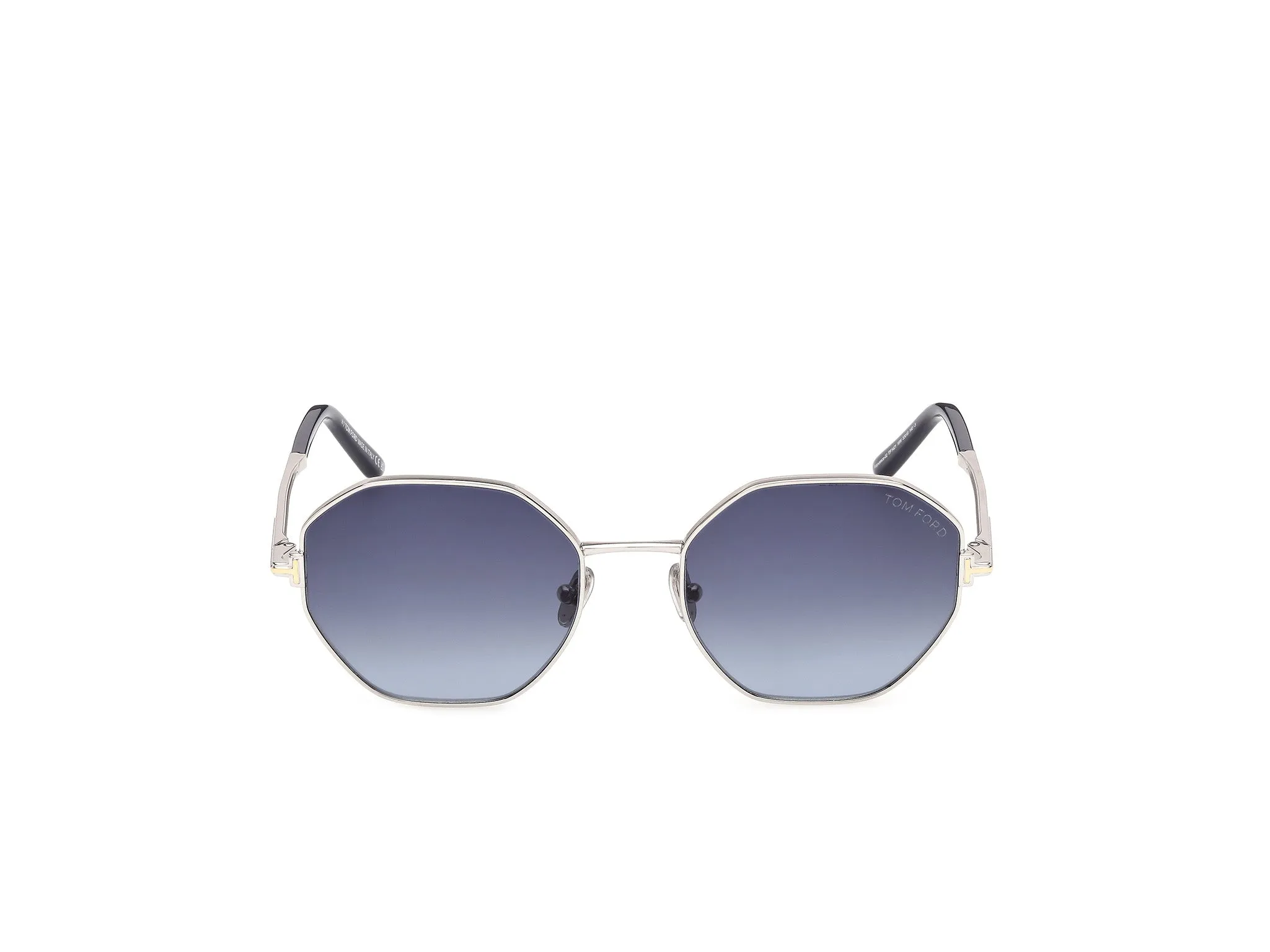 TOM FORD FT1421 FRANCESCA-02 16W Occhiali da sole Metallo Palladio Blu Geometrica Normale - immagine 2