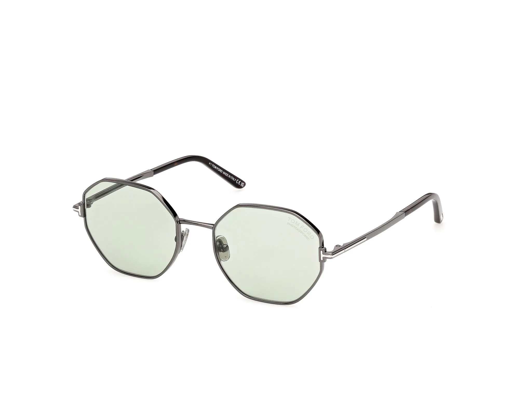 TOM FORD FT1421 FRANCESCA-02 08N Occhiali da sole Metallo Canna di fucile Verde Geometrica Fotocromatiche - immagine 1