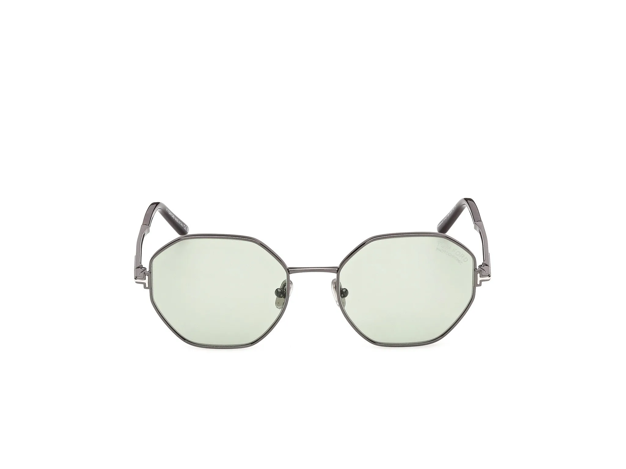 TOM FORD FT1421 FRANCESCA-02 08N Occhiali da sole Metallo Canna di fucile Verde Geometrica Fotocromatiche - immagine 2