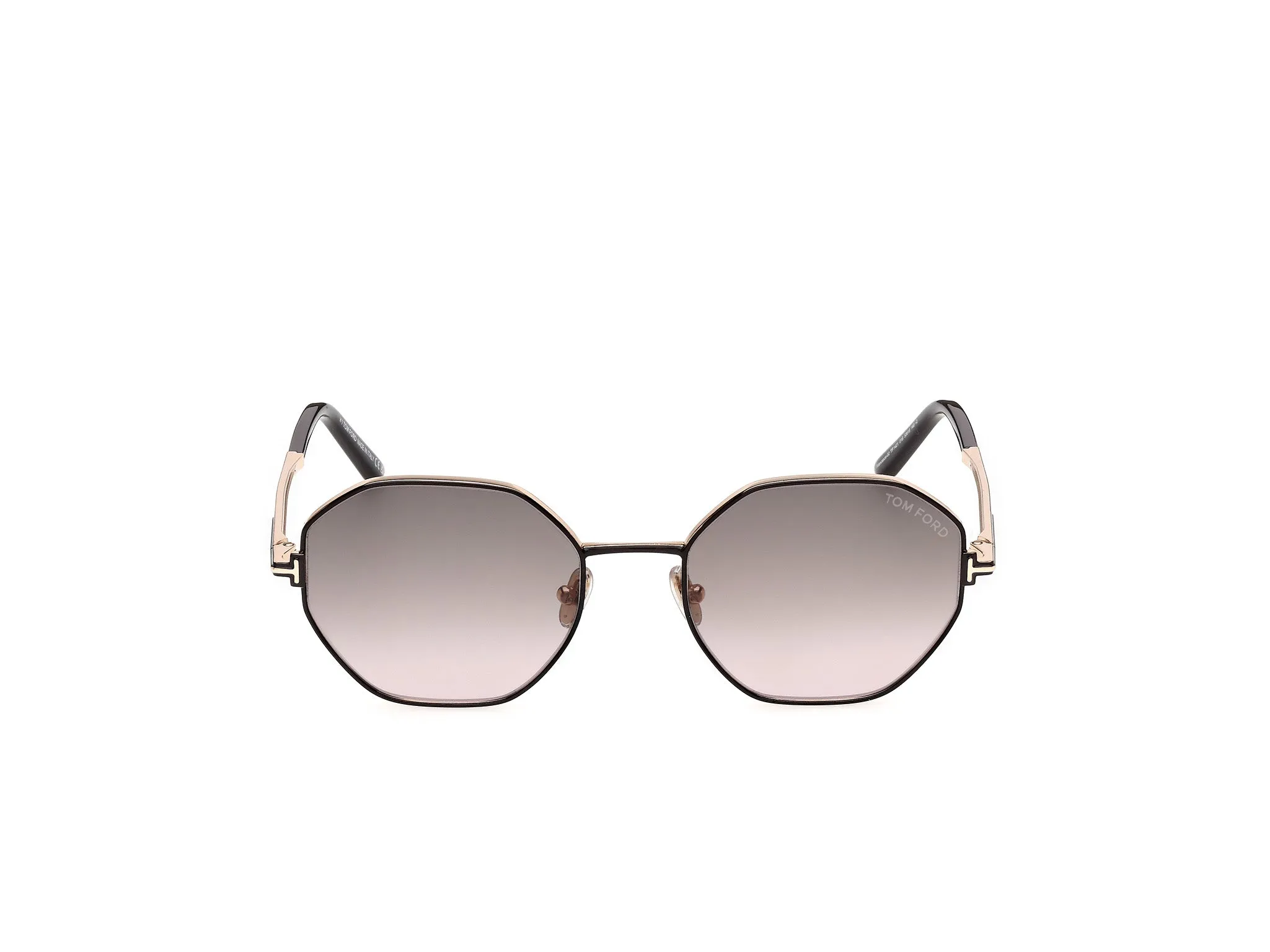 TOM FORD FT1421 FRANCESCA-02 01B Occhiali da sole Metallo Nero Fumo Geometrica Normale - immagine 2