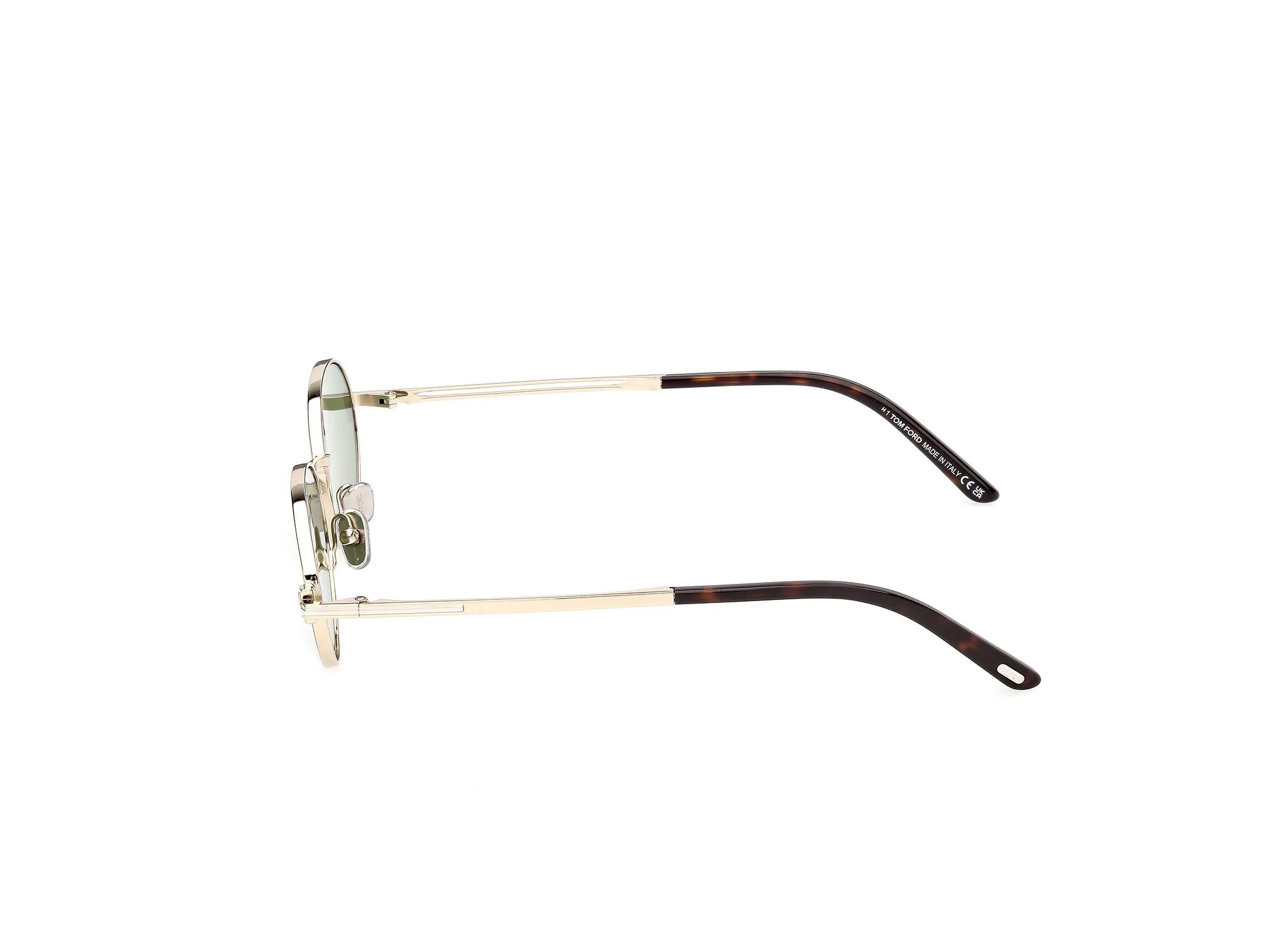 TOM FORD FT1420 GINA-02 32N Occhiali da sole Metallo Oro Verde Rotonda Normale - immagine 3