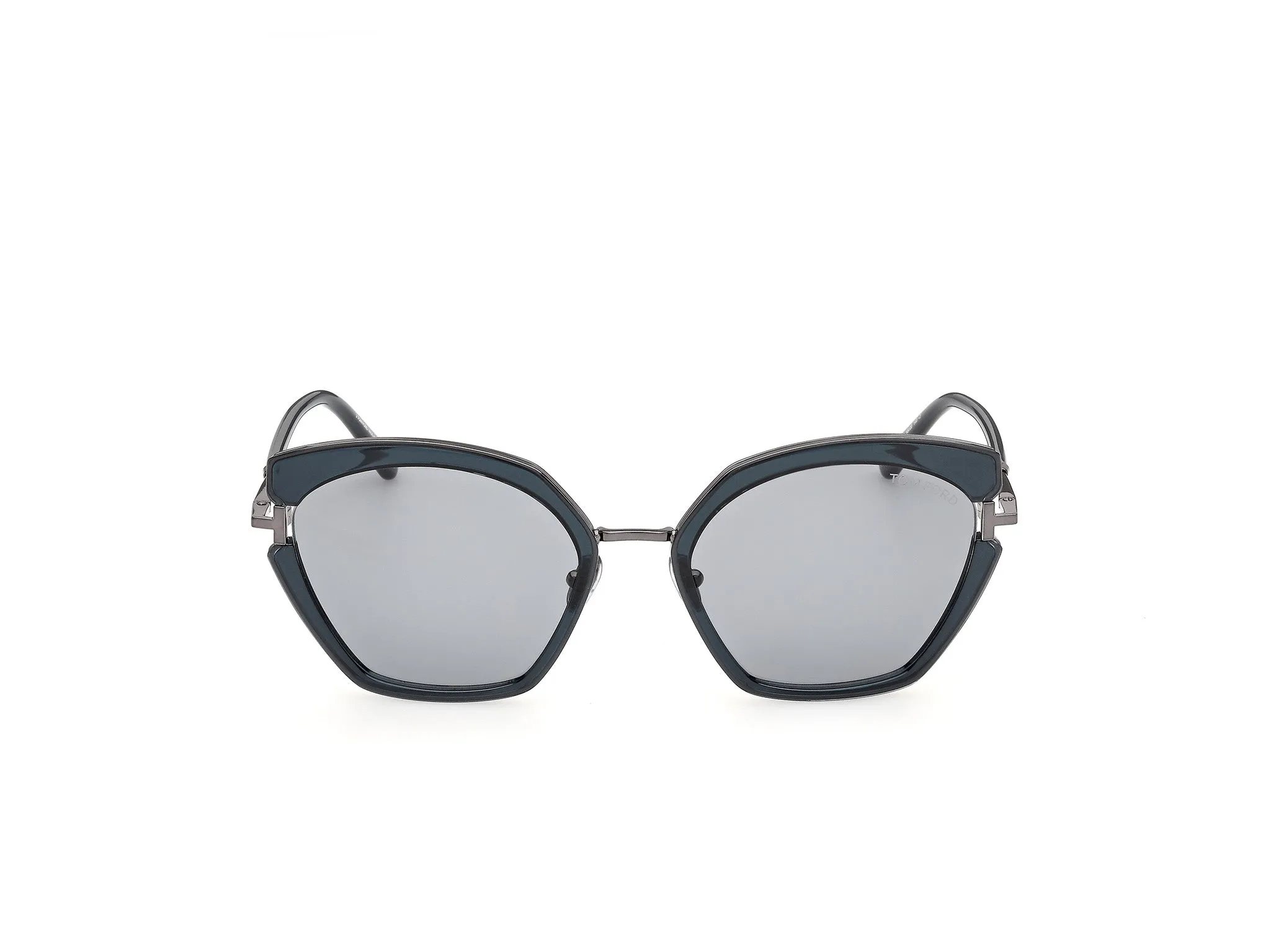 TOM FORD FT1419 DANA-02 87A Occhiali da sole Iniettato Turchese Fumo Farfalla Normale - immagine 2