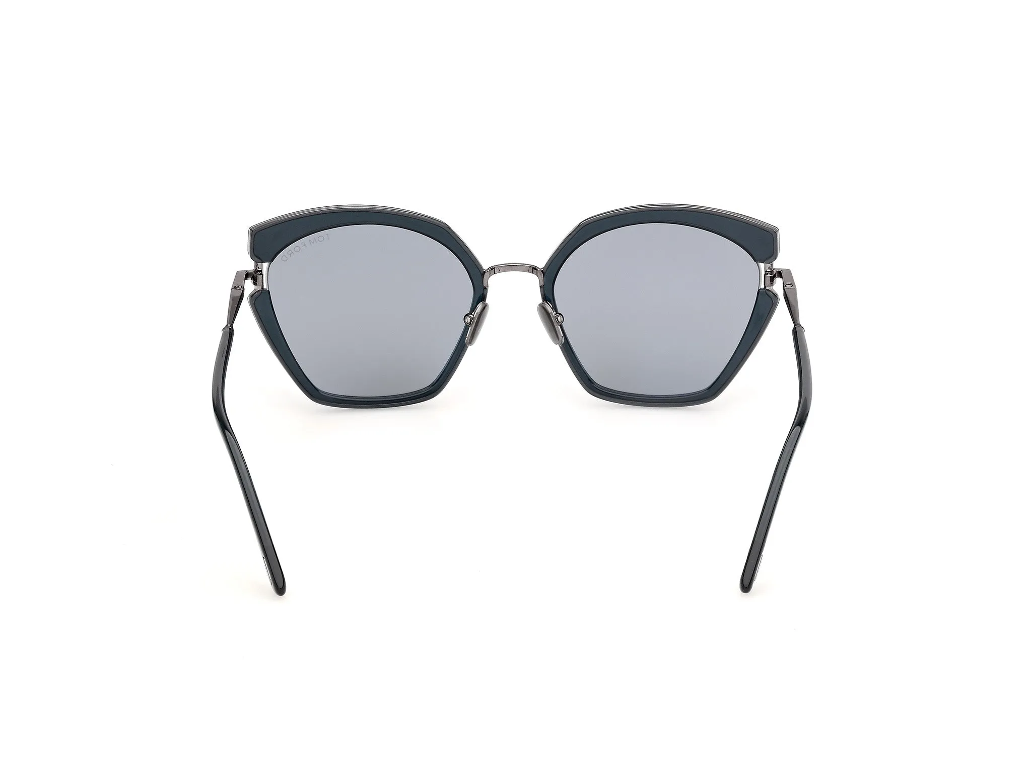 TOM FORD FT1419 DANA-02 87A Occhiali da sole Iniettato Turchese Fumo Farfalla Normale - immagine 4