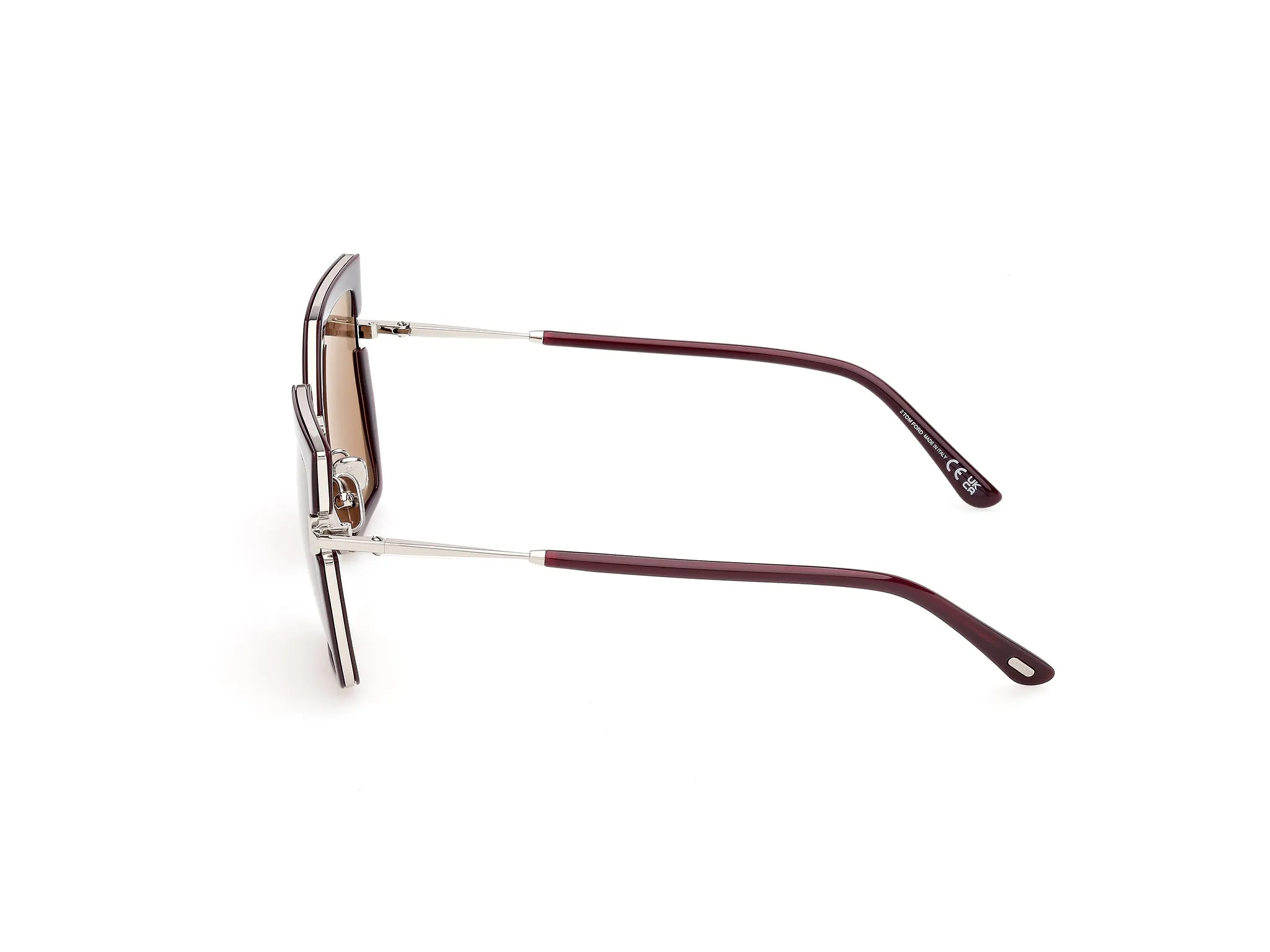 TOM FORD FT1418 QUINN-02 81E Occhiali da sole Iniettato Viola Marrone Squadrata Normale - immagine 3