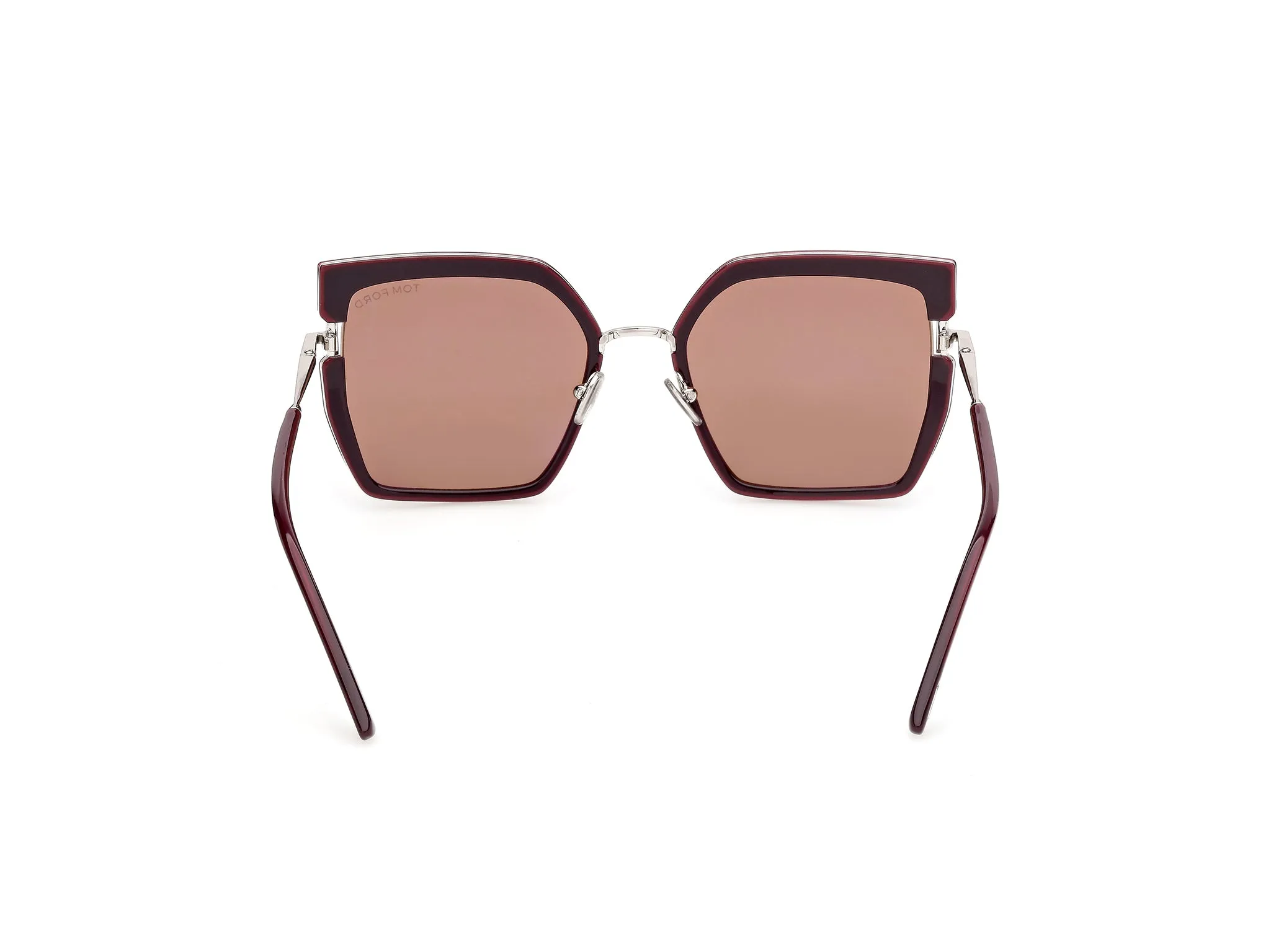 TOM FORD FT1418 QUINN-02 81E Occhiali da sole Iniettato Viola Marrone Squadrata Normale - immagine 4