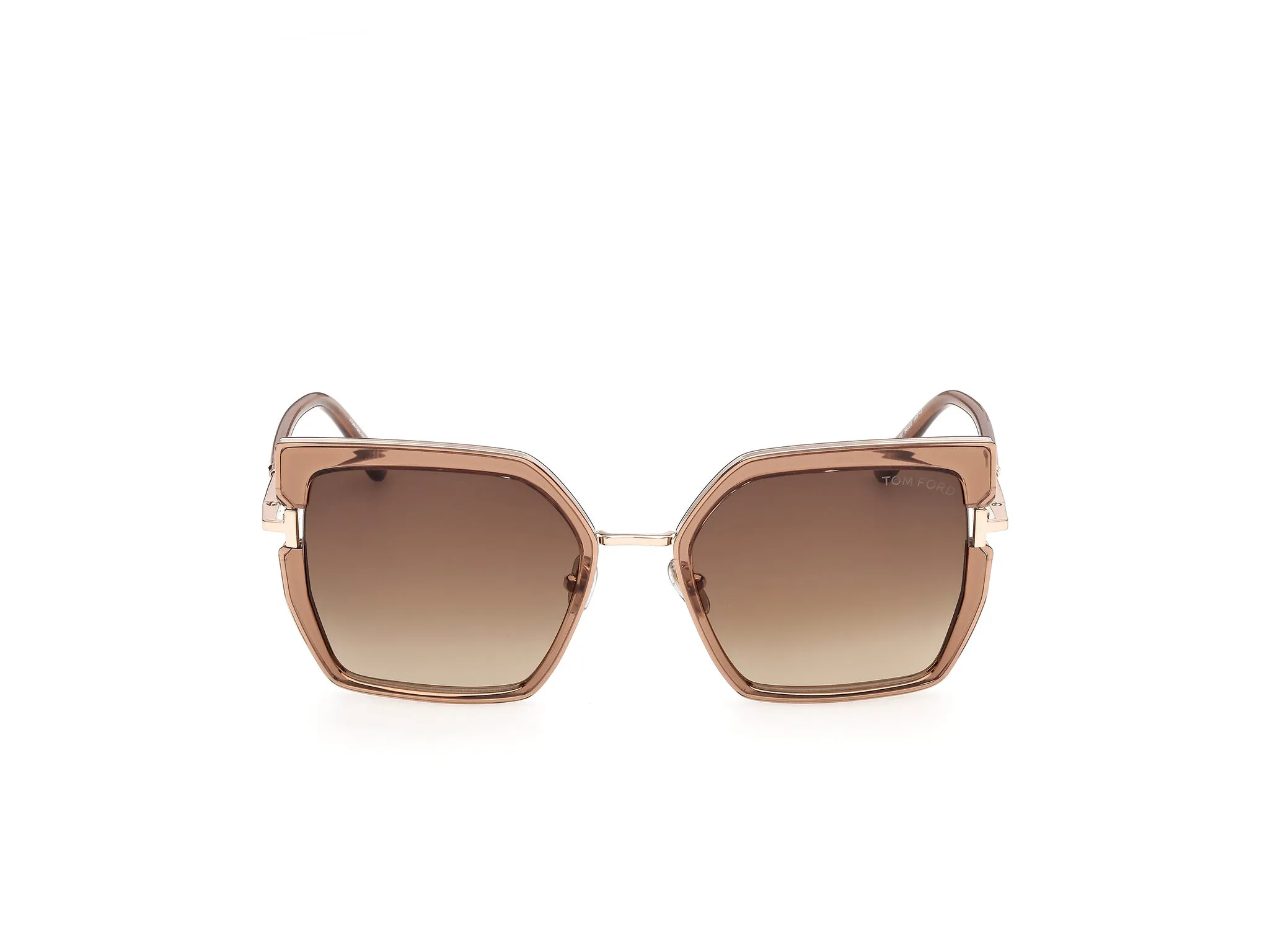 TOM FORD FT1418 QUINN-02 45F Occhiali da sole Iniettato Marrone Marrone Squadrata Normale - immagine 2