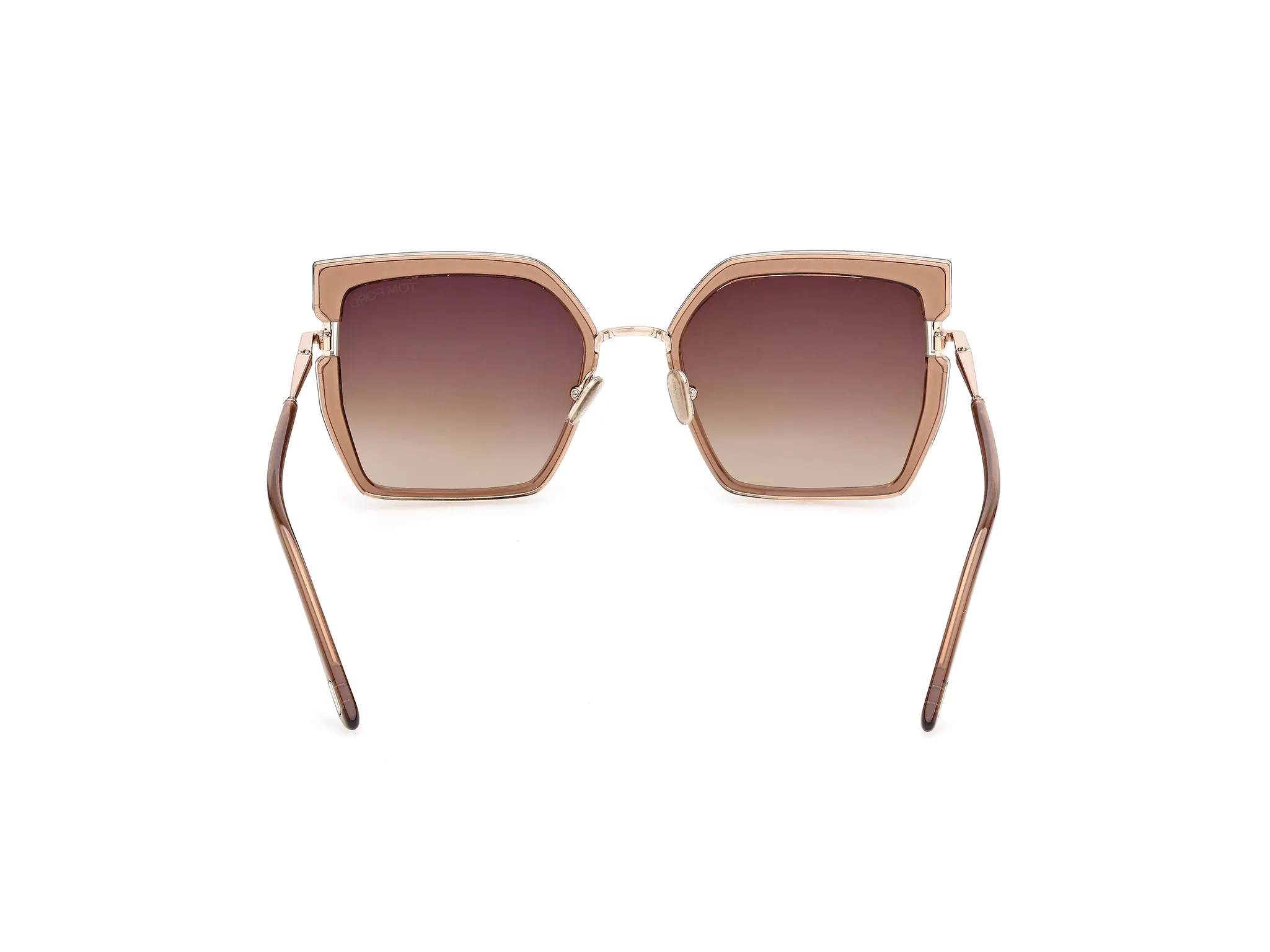 TOM FORD FT1418 QUINN-02 45F Occhiali da sole Iniettato Marrone Marrone Squadrata Normale - immagine 4