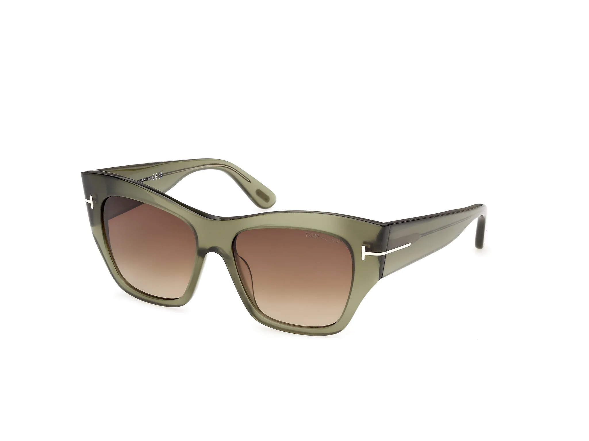 TOM FORD FT1417 MARGOT-02 96F Occhiali da sole Acetato Verde Marrone Farfalla Normale - immagine 1