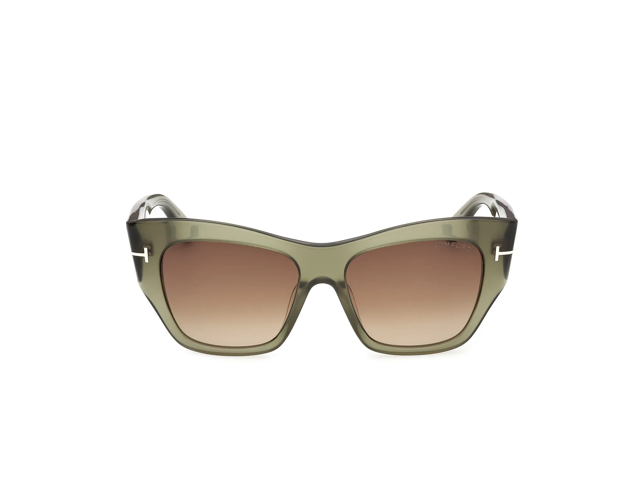 TOM FORD FT1417 MARGOT-02 96F Occhiali da sole Acetato Verde Marrone Farfalla Normale - immagine 2