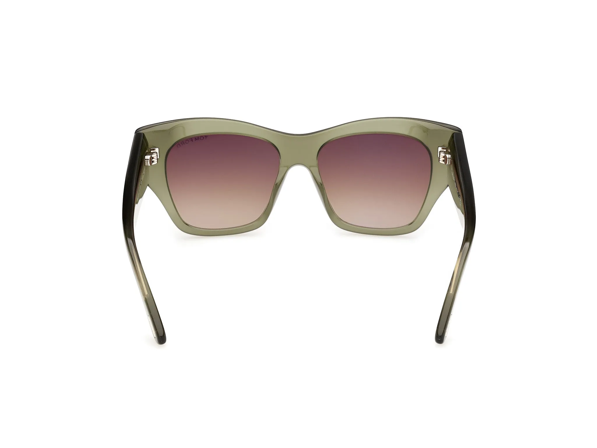 TOM FORD FT1417 MARGOT-02 96F Occhiali da sole Acetato Verde Marrone Farfalla Normale - immagine 4