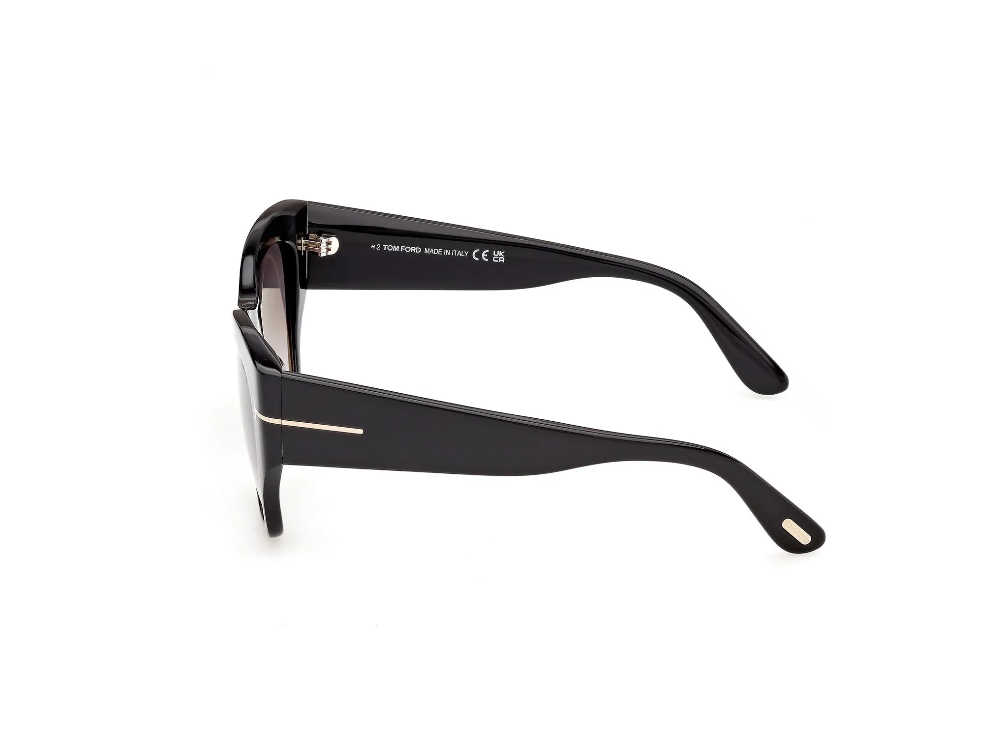 TOM FORD FT1417 MARGOT-02 01B Occhiali da sole Acetato Nero Fumo Farfalla Normale - immagine 3