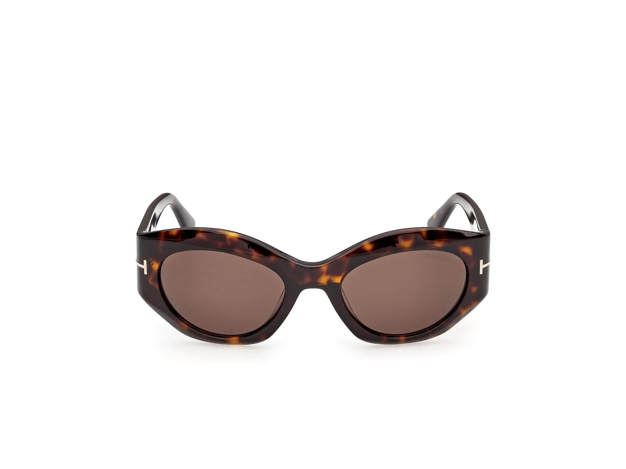 TOM FORD FT1415 EMMELINE-02 52E Occhiali da sole Acetato Havana Marrone Rotonda Normale - immagine 2
