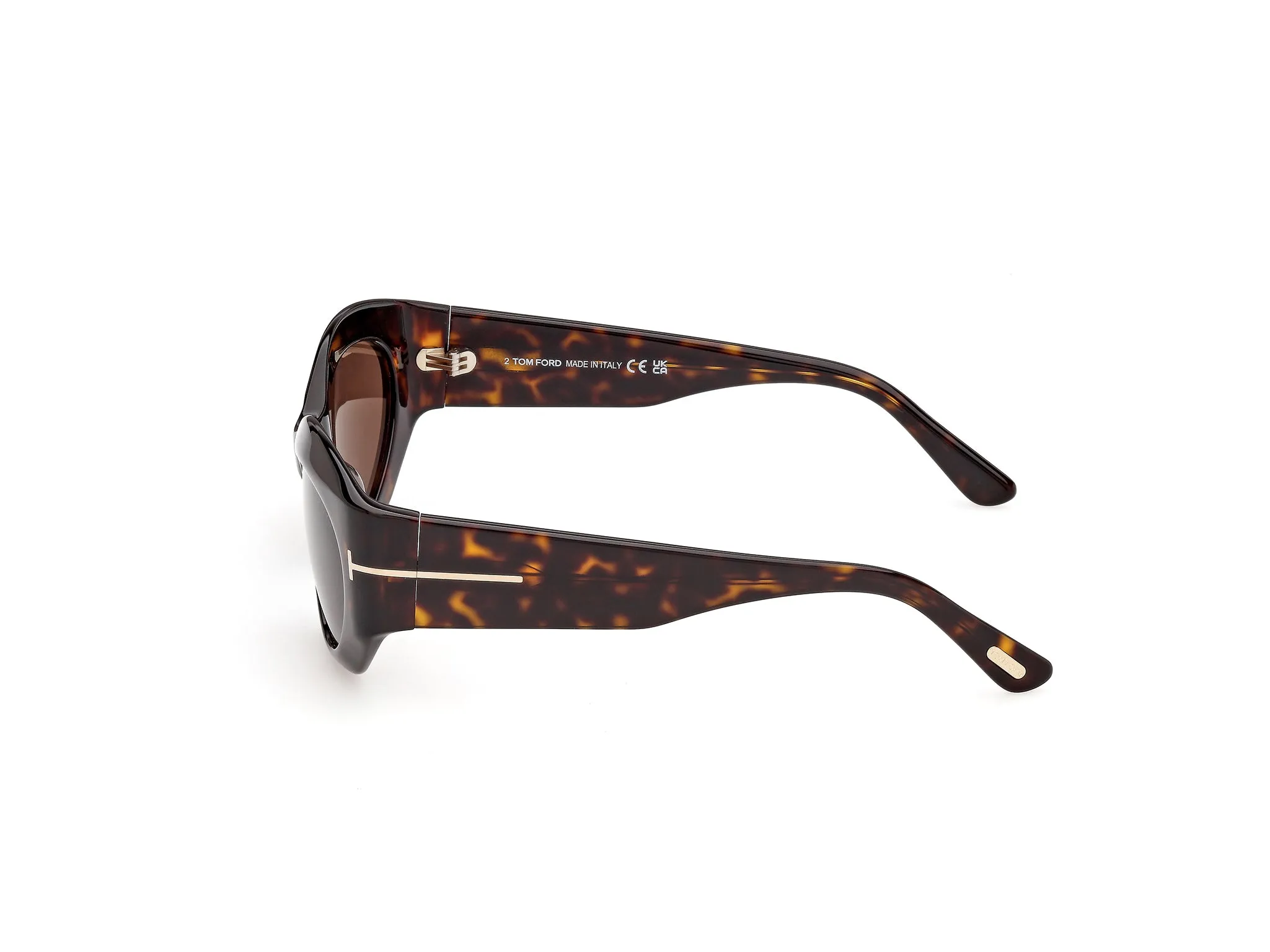 TOM FORD FT1415 EMMELINE-02 52E Occhiali da sole Acetato Havana Marrone Rotonda Normale - immagine 3