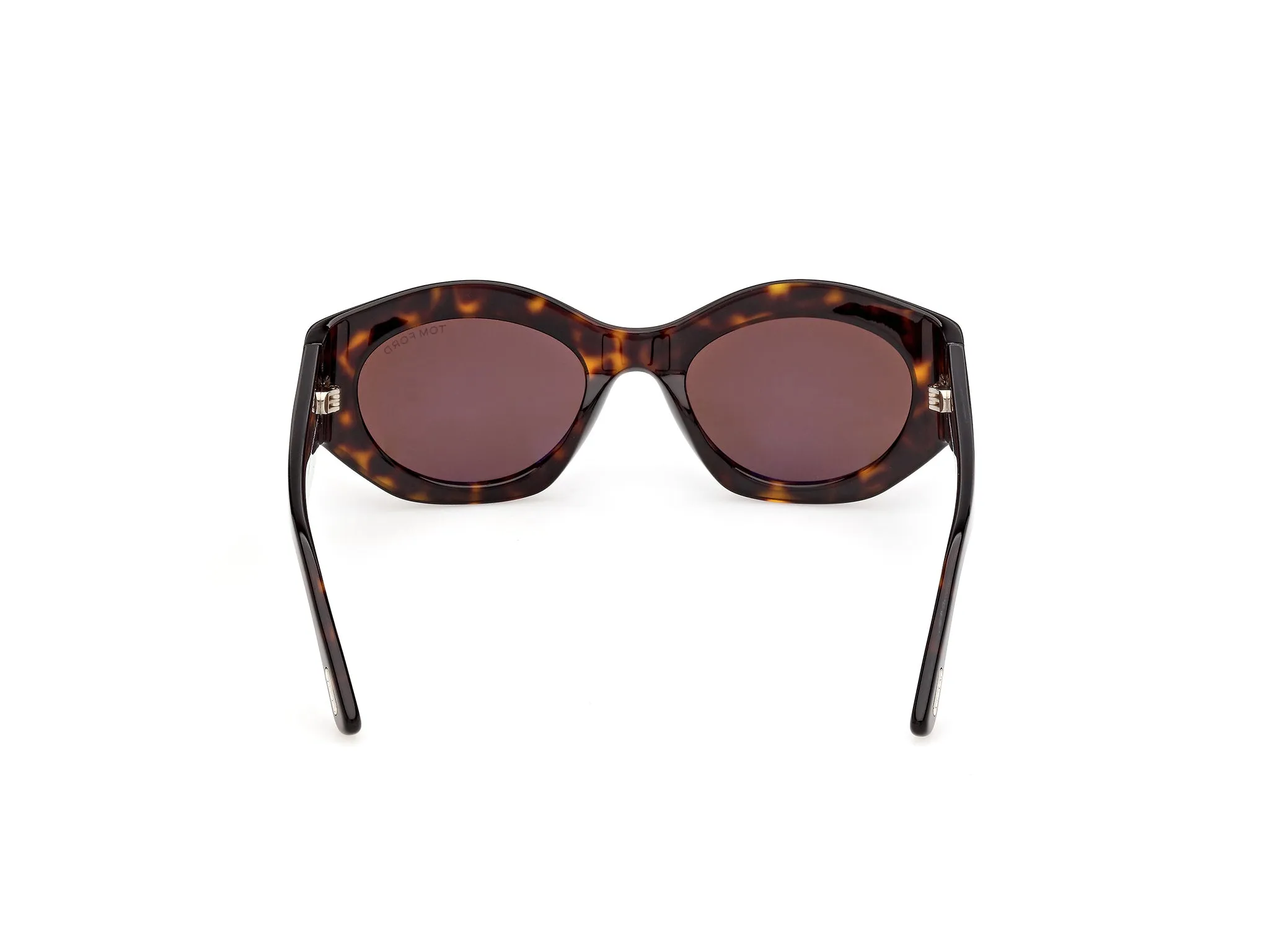 TOM FORD FT1415 EMMELINE-02 52E Occhiali da sole Acetato Havana Marrone Rotonda Normale - immagine 4