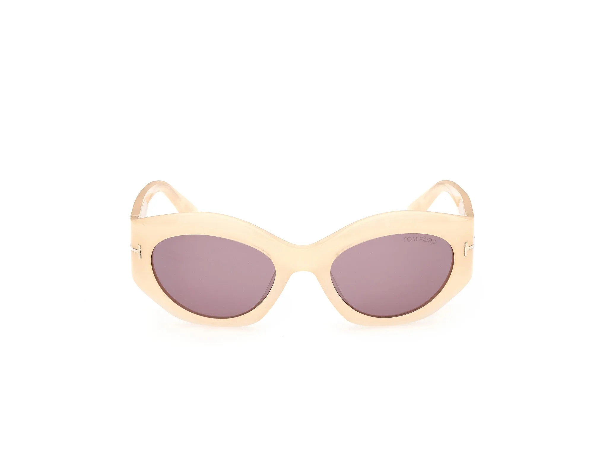 TOM FORD FT1415 EMMELINE-02 25S Occhiali da sole Acetato Avorio Bordeaux Rotonda Normale - immagine 2