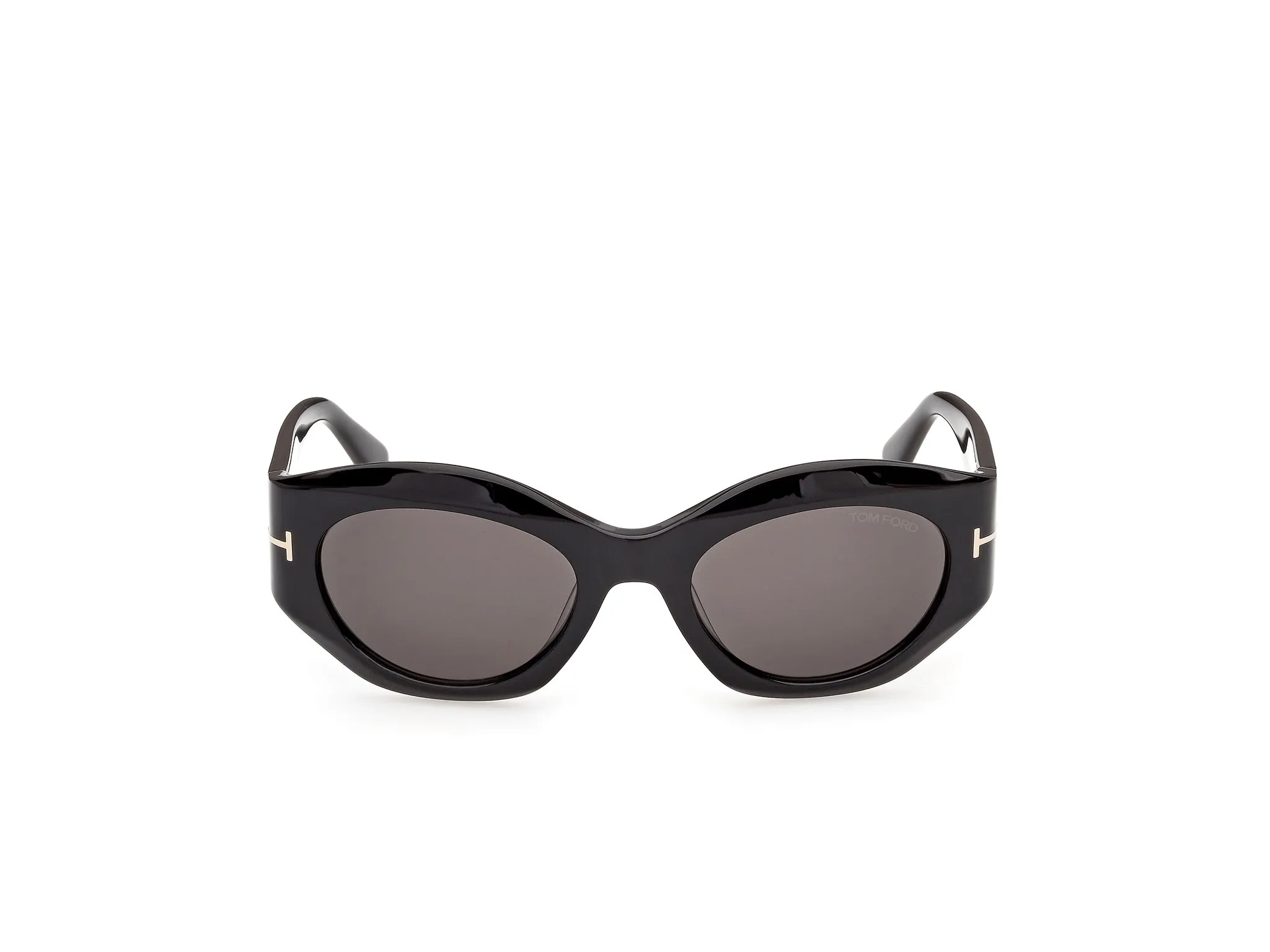 TOM FORD FT1415 EMMELINE-02 01A Occhiali da sole Acetato Nero Fumo Rotonda Normale - immagine 2