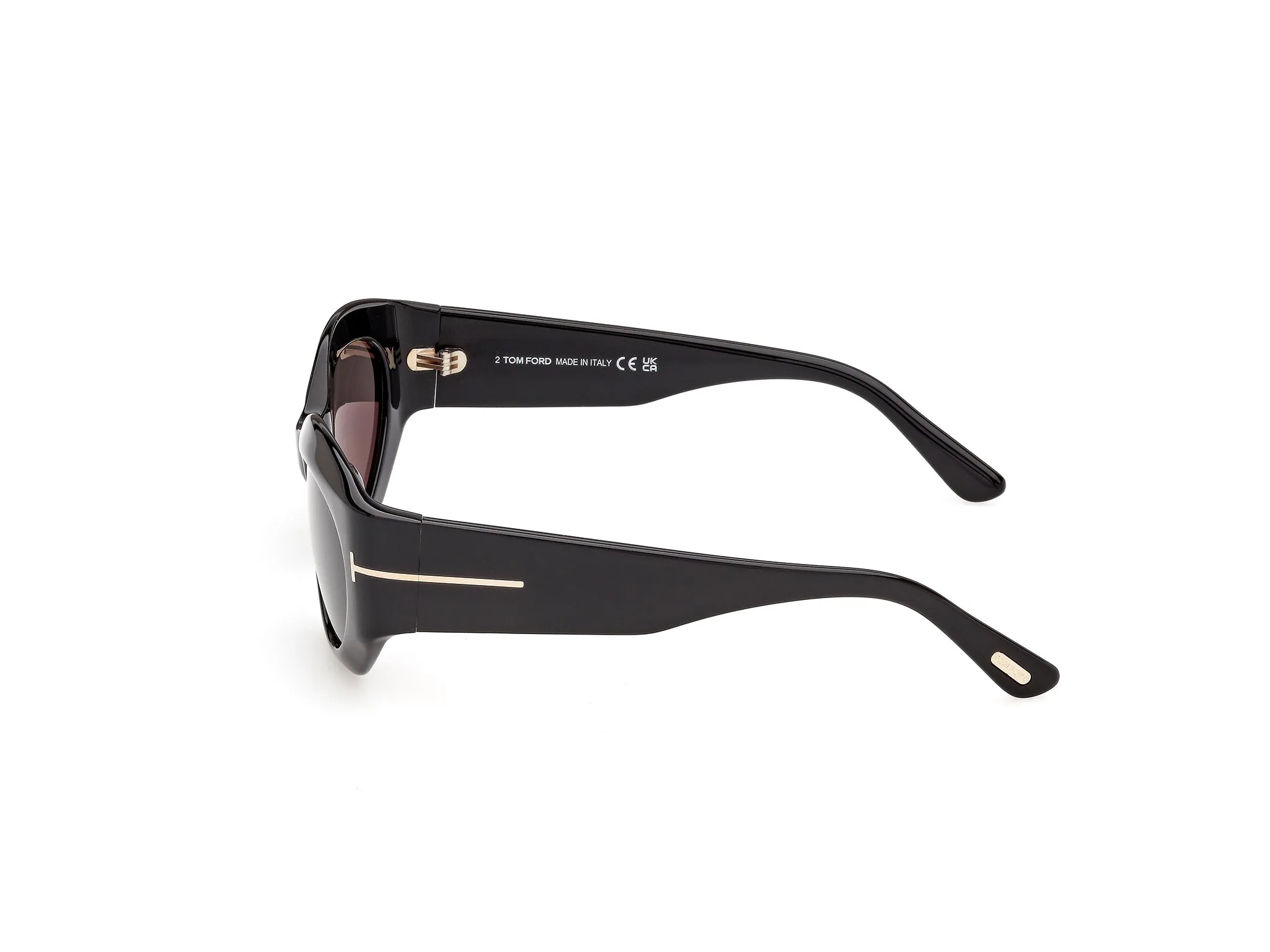 TOM FORD FT1415 EMMELINE-02 01A Occhiali da sole Acetato Nero Fumo Rotonda Normale - immagine 3