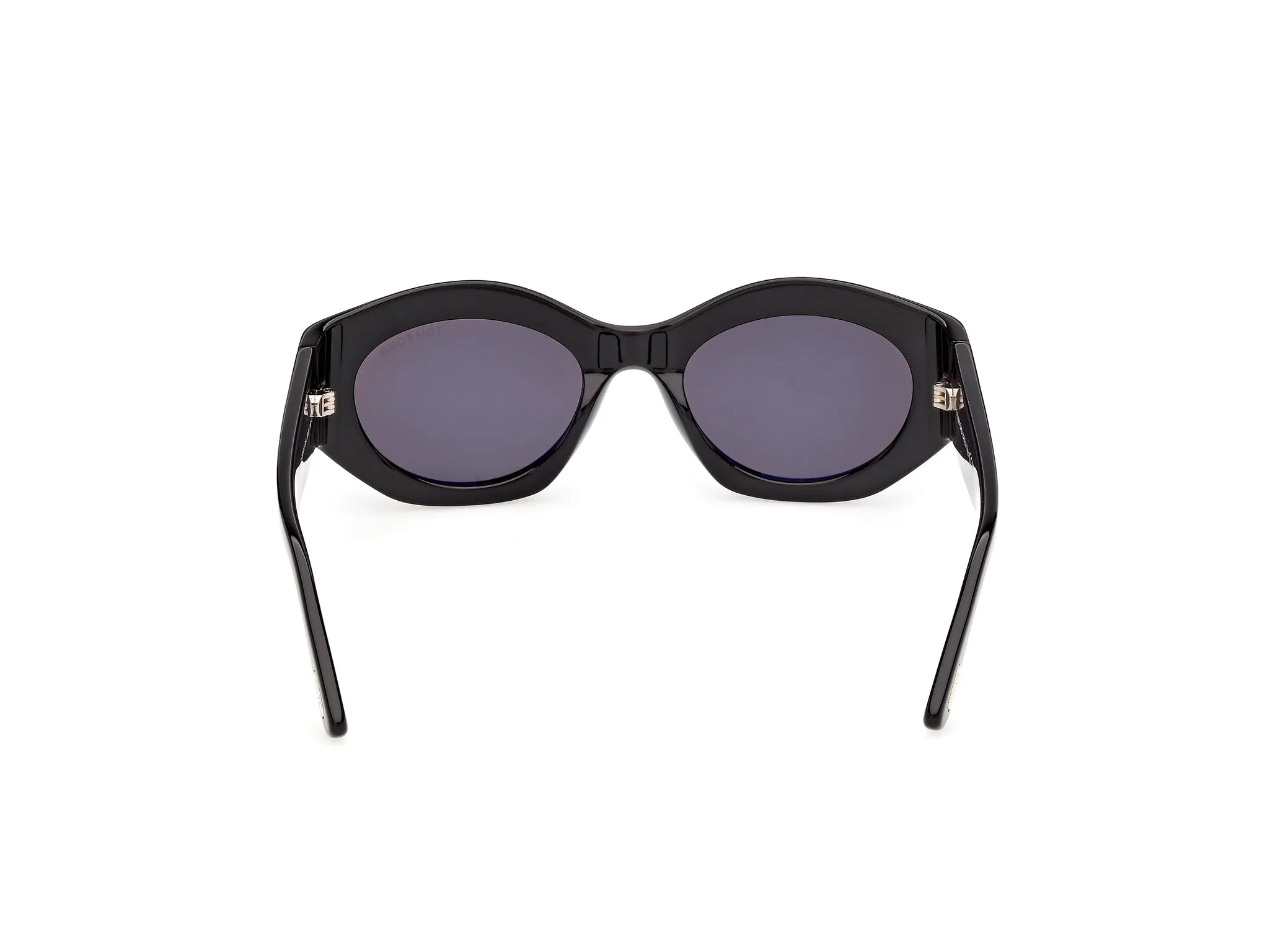 TOM FORD FT1415 EMMELINE-02 01A Occhiali da sole Acetato Nero Fumo Rotonda Normale - immagine 4