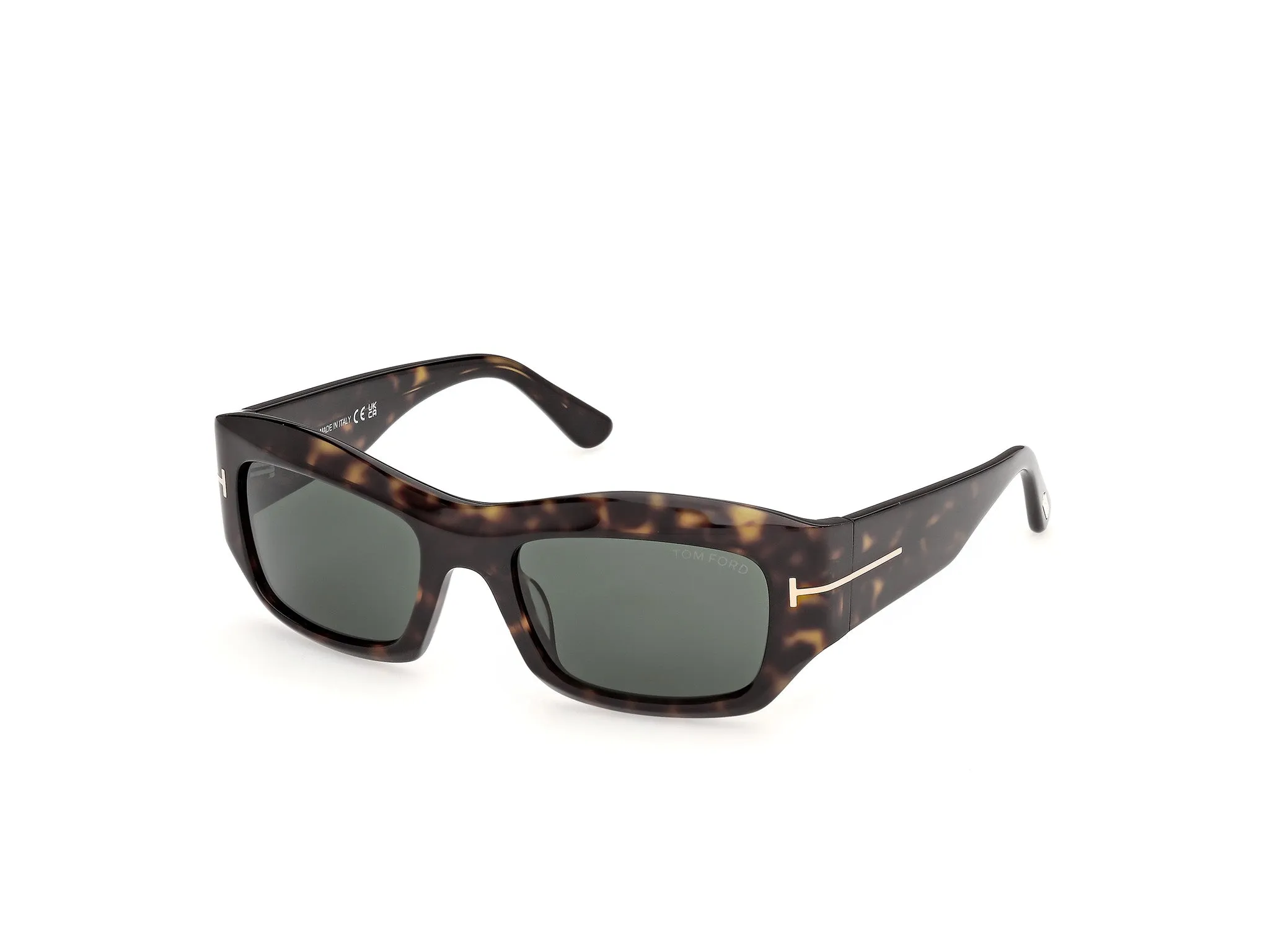 TOM FORD FT1414 OLGA-02 52N Occhiali da sole Acetato Havana Verde Squadrata Normale - immagine 1