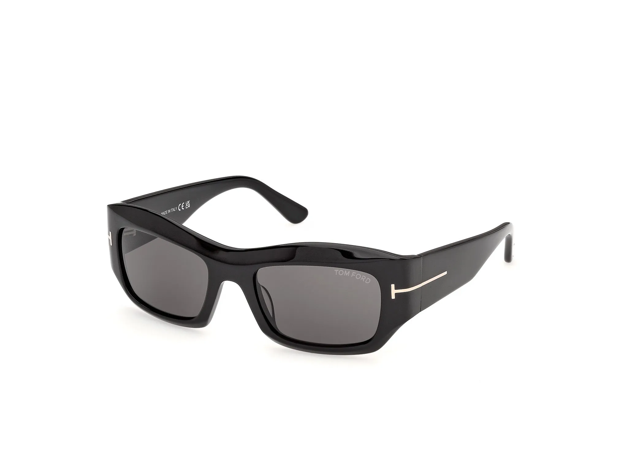 TOM FORD FT1414 OLGA-02 01A Occhiali da sole Acetato Nero Fumo Squadrata Normale - immagine 1