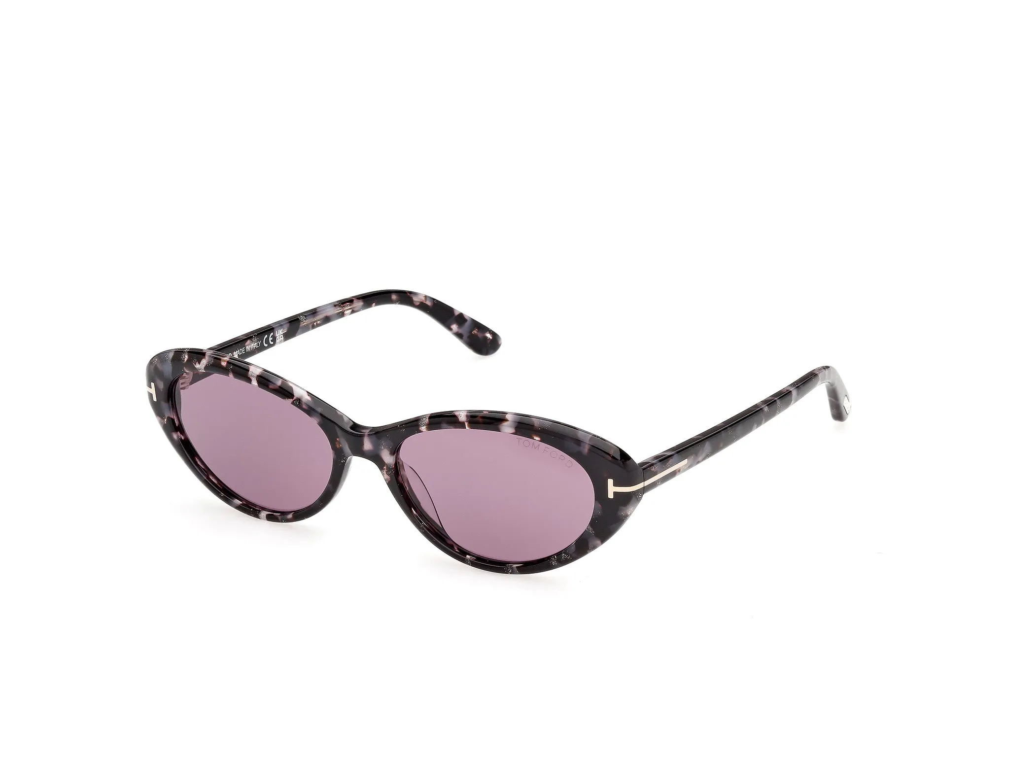 TOM FORD FT1413 CELINA-02 56S Occhiali da sole Acetato Havana Bordeaux Rotonda Normale - immagine 1