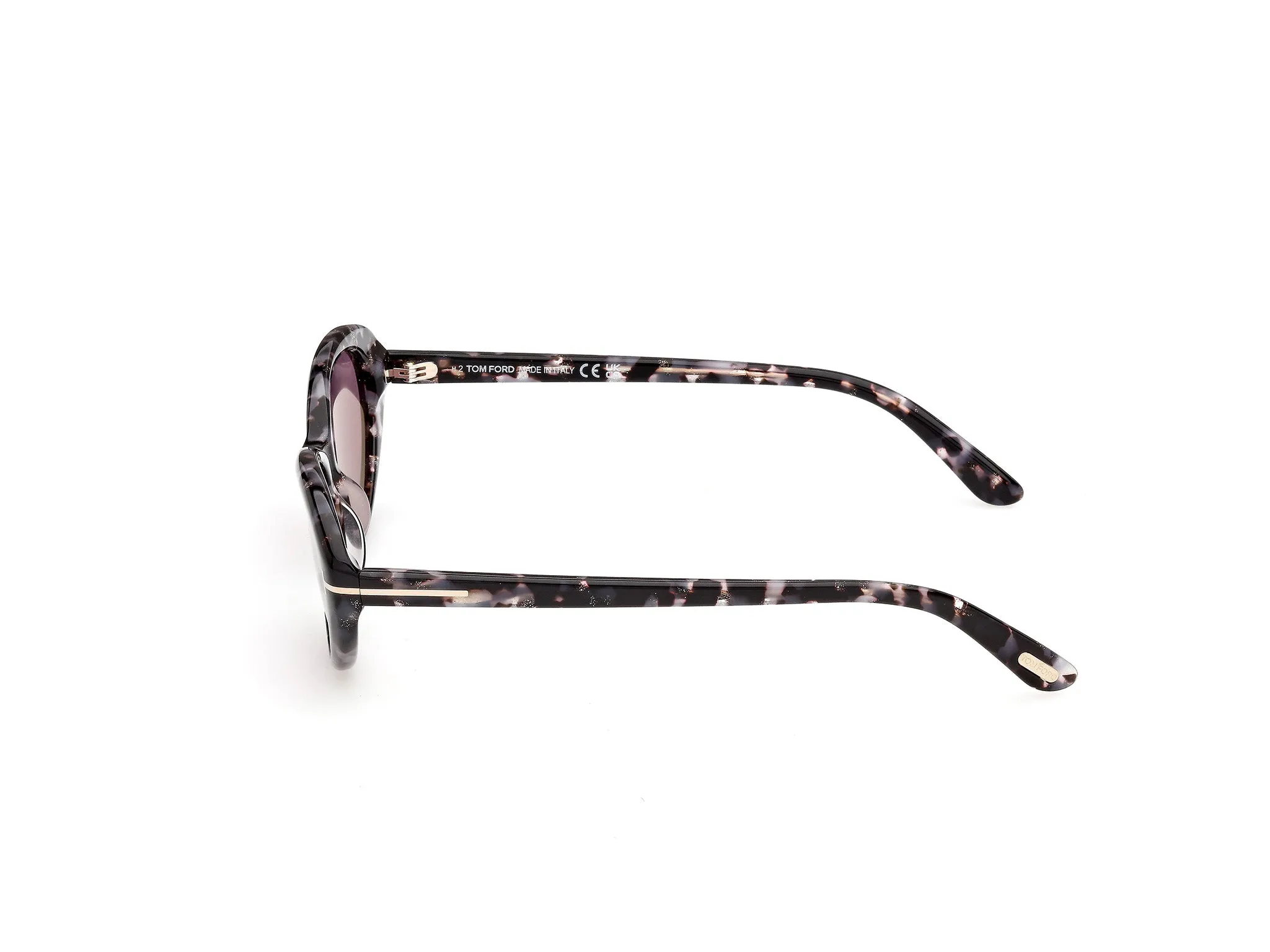 TOM FORD FT1413 CELINA-02 56S Occhiali da sole Acetato Havana Bordeaux Rotonda Normale - immagine 3
