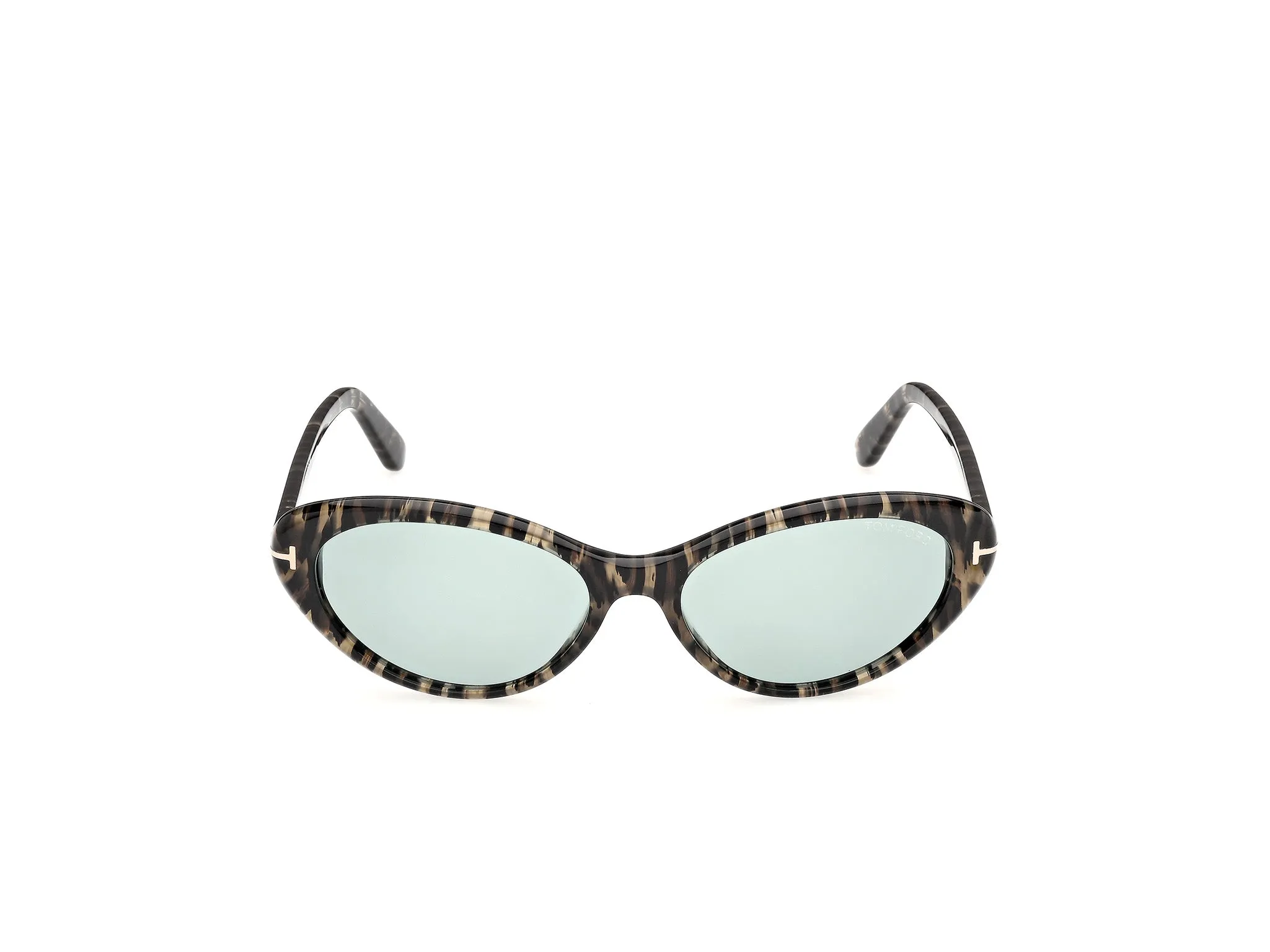 TOM FORD FT1413 CELINA-02 55N Occhiali da sole Acetato Havana Verde Rotonda Normale - immagine 2