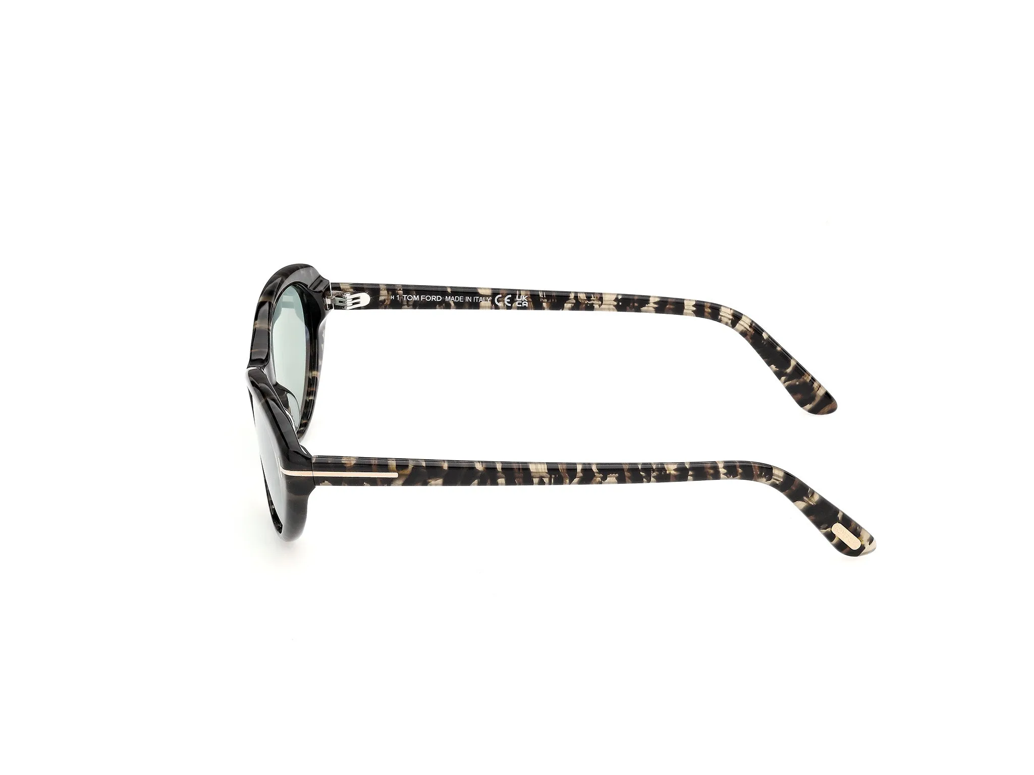 TOM FORD FT1413 CELINA-02 55N Occhiali da sole Acetato Havana Verde Rotonda Normale - immagine 3