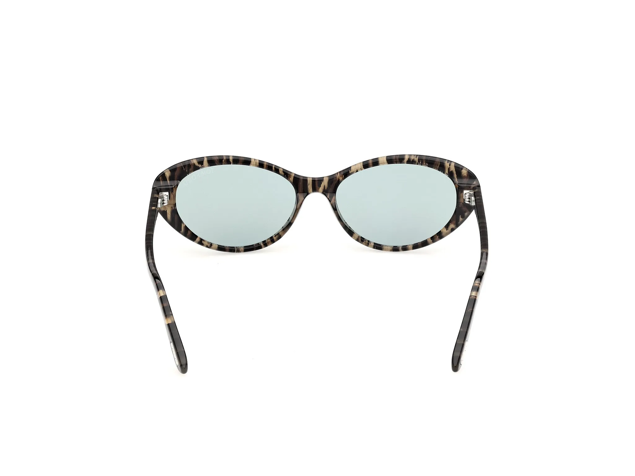 TOM FORD FT1413 CELINA-02 55N Occhiali da sole Acetato Havana Verde Rotonda Normale - immagine 4