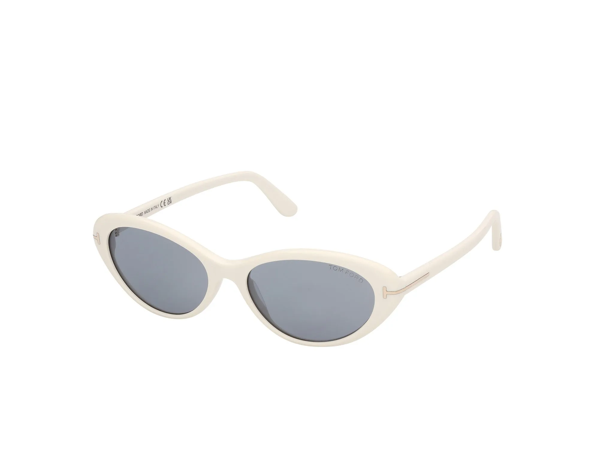 TOM FORD FT1413 CELINA-02 21A Occhiali da sole Acetato Bianco Fumo Rotonda Normale - immagine 1