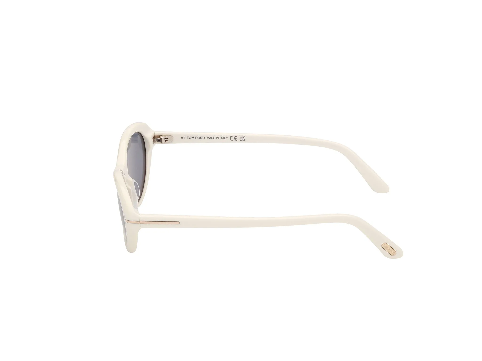 TOM FORD FT1413 CELINA-02 21A Occhiali da sole Acetato Bianco Fumo Rotonda Normale - immagine 3