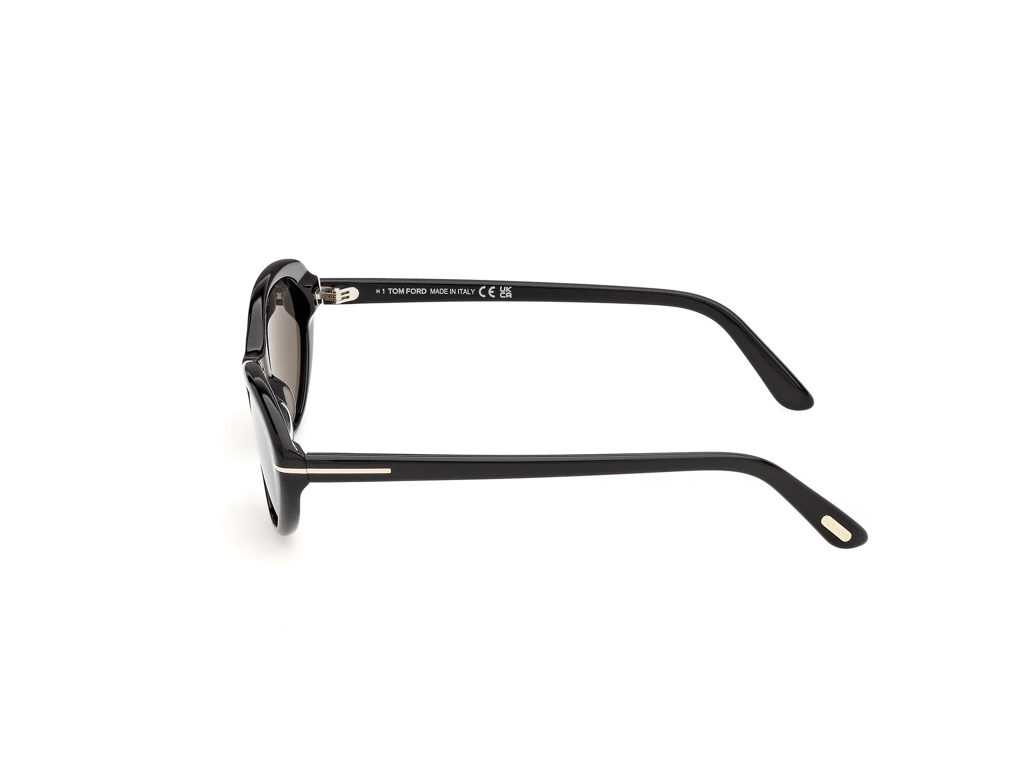 TOM FORD FT1413 CELINA-02 01A Occhiali da sole Acetato Nero Fumo Rotonda Normale - immagine 3