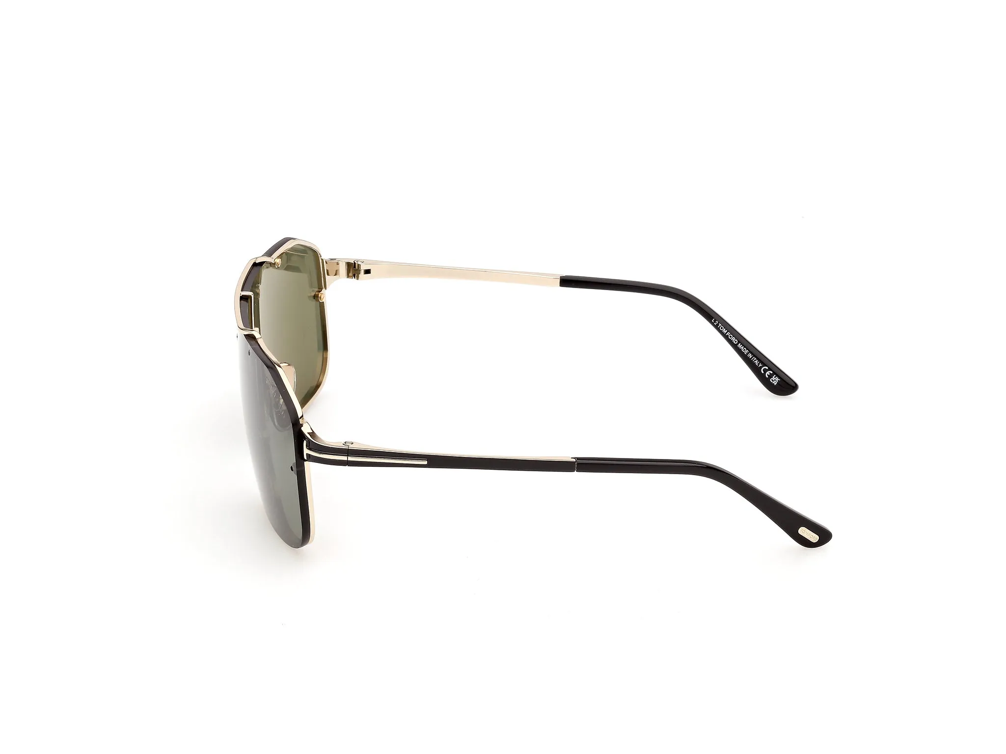 TOM FORD FT1411 ROCK-02 32N Occhiali da sole Metallo Oro Verde Pilot Normale - immagine 3