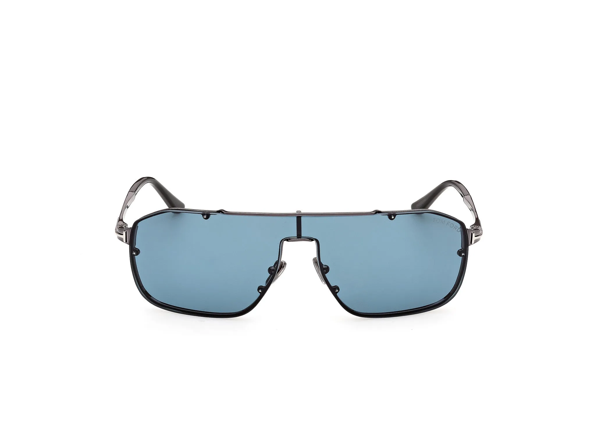 TOM FORD FT1411 ROCK-02 08V Occhiali da sole Metallo Canna di fucile Blu Pilot Normale - immagine 2