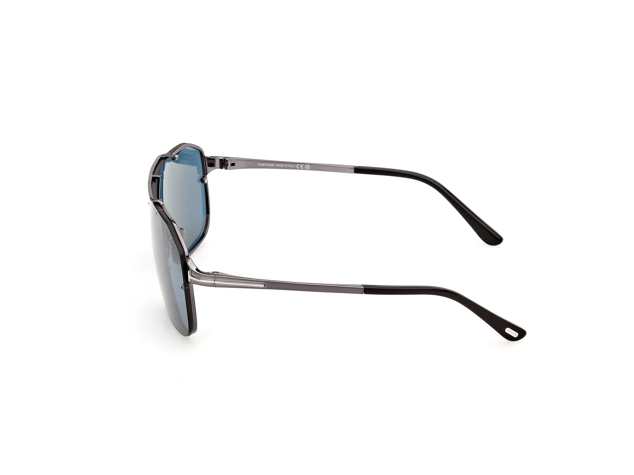 TOM FORD FT1411 ROCK-02 08V Occhiali da sole Metallo Canna di fucile Blu Pilot Normale - immagine 3