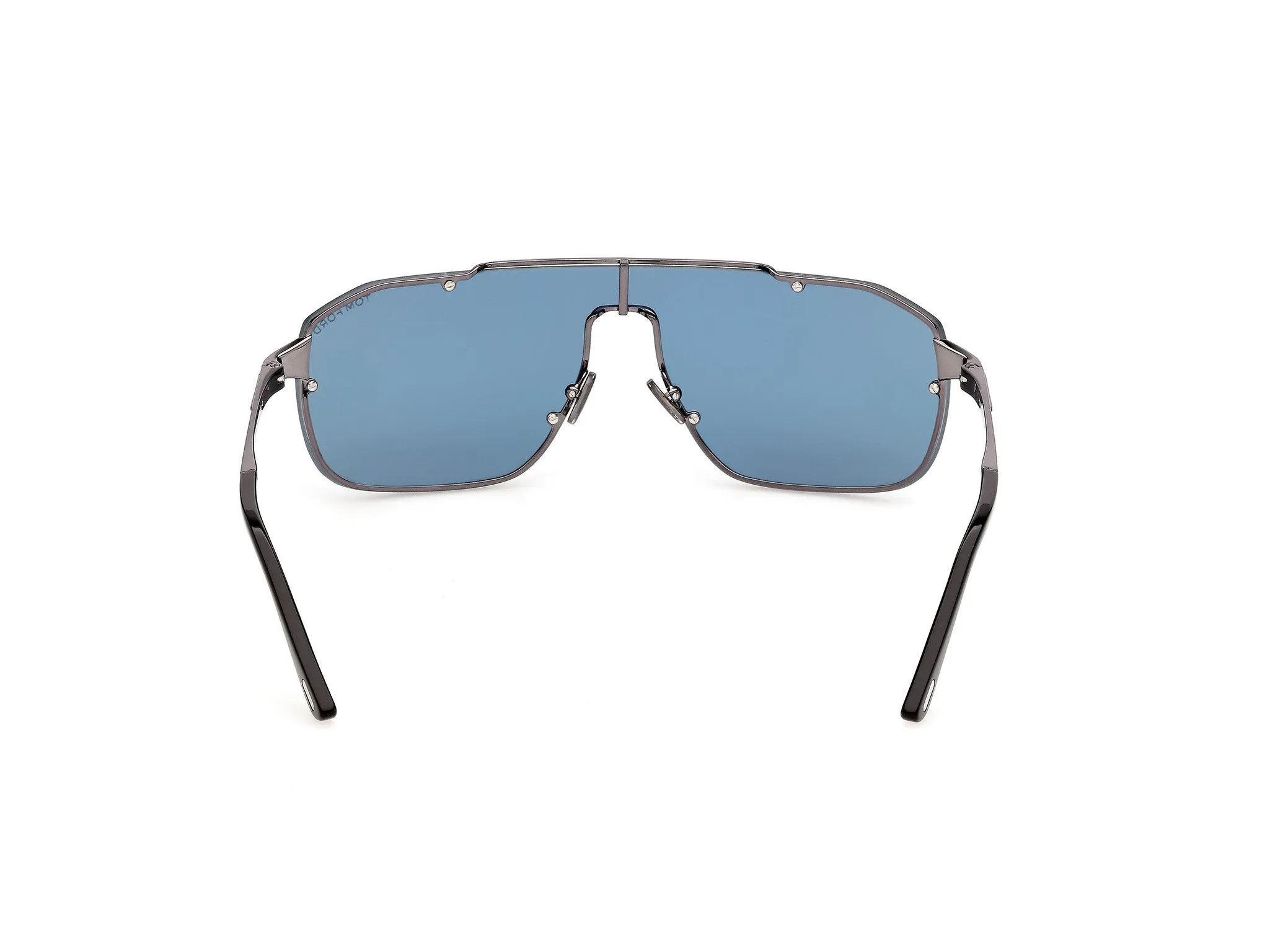 TOM FORD FT1411 ROCK-02 08V Occhiali da sole Metallo Canna di fucile Blu Pilot Normale - immagine 4