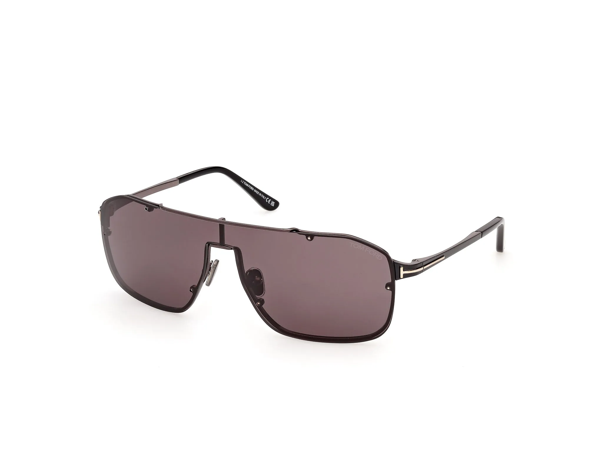 TOM FORD FT1411 ROCK-02 08A Occhiali da sole Metallo Canna di fucile Fumo Pilot Normale - immagine 1