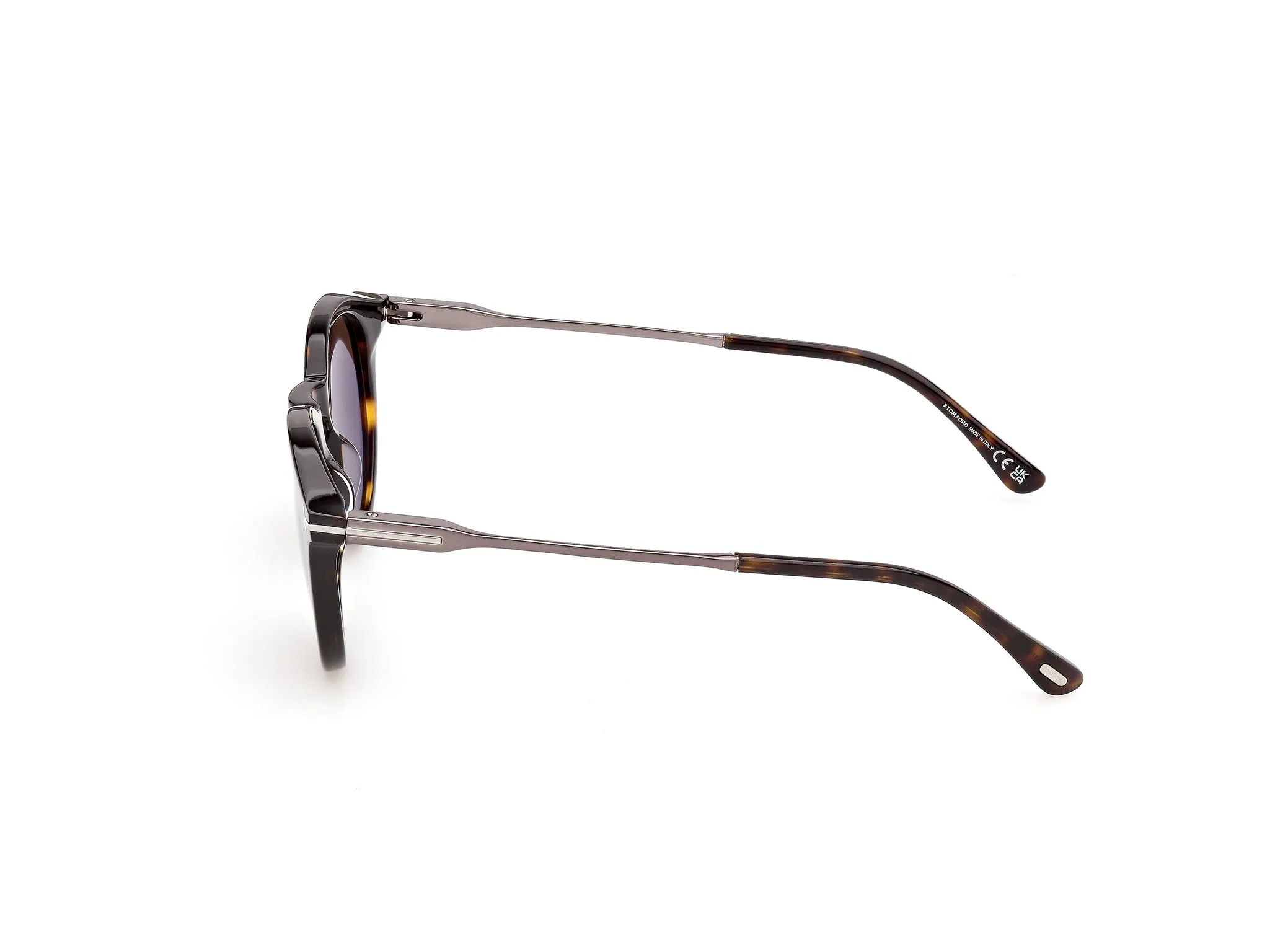 TOM FORD FT1410 OLIVIER-02 52E Occhiali da sole Acetato Havana Marrone Rotonda Normale - immagine 3