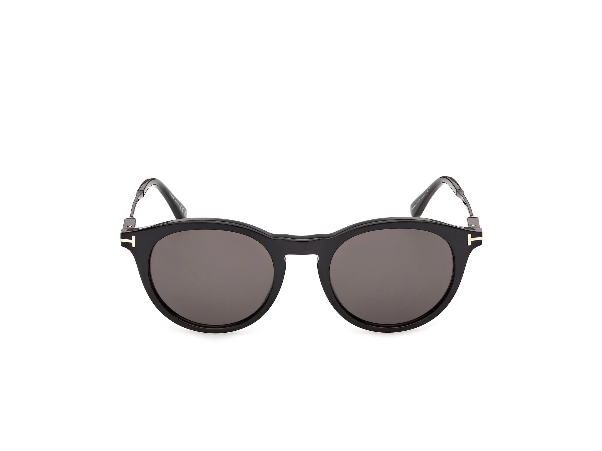 TOM FORD FT1410 OLIVIER-02 01A Occhiali da sole Acetato Nero Fumo Rotonda Normale - immagine 2