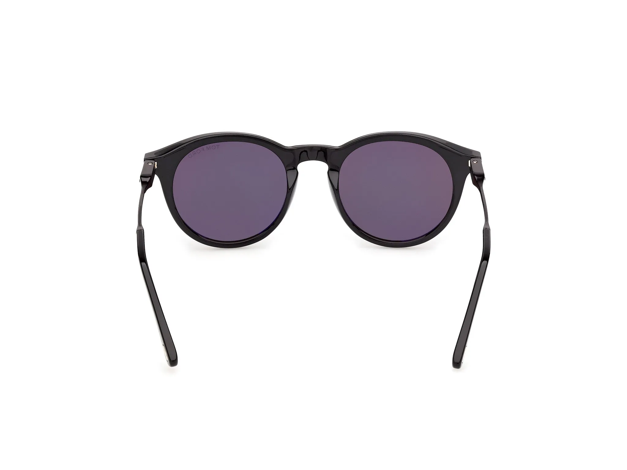 TOM FORD FT1410 OLIVIER-02 01A Occhiali da sole Acetato Nero Fumo Rotonda Normale - immagine 4