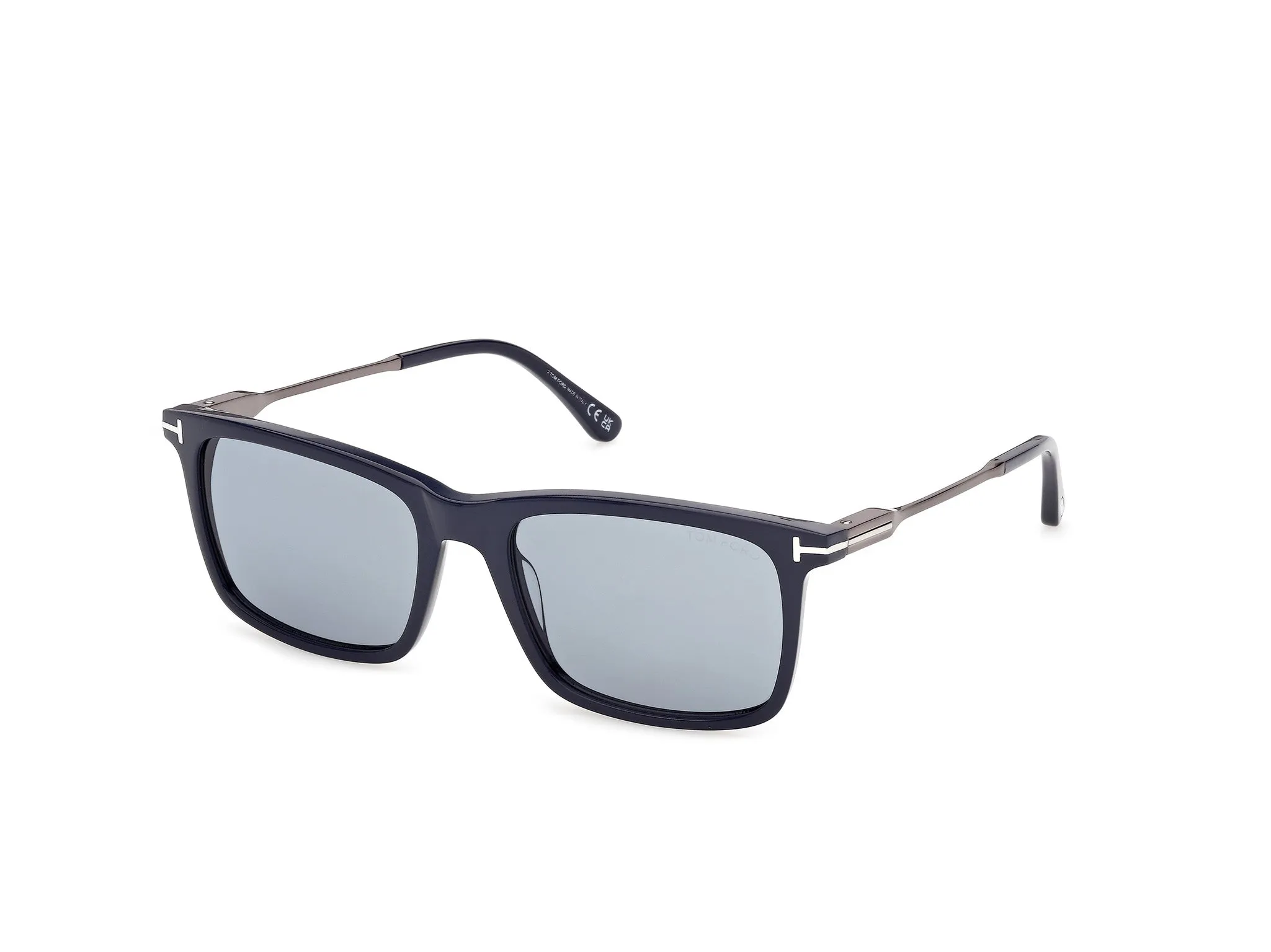 TOM FORD FT1409 LEE-02 90A Occhiali da sole Acetato Blu Fumo Squadrata Normale - immagine 1